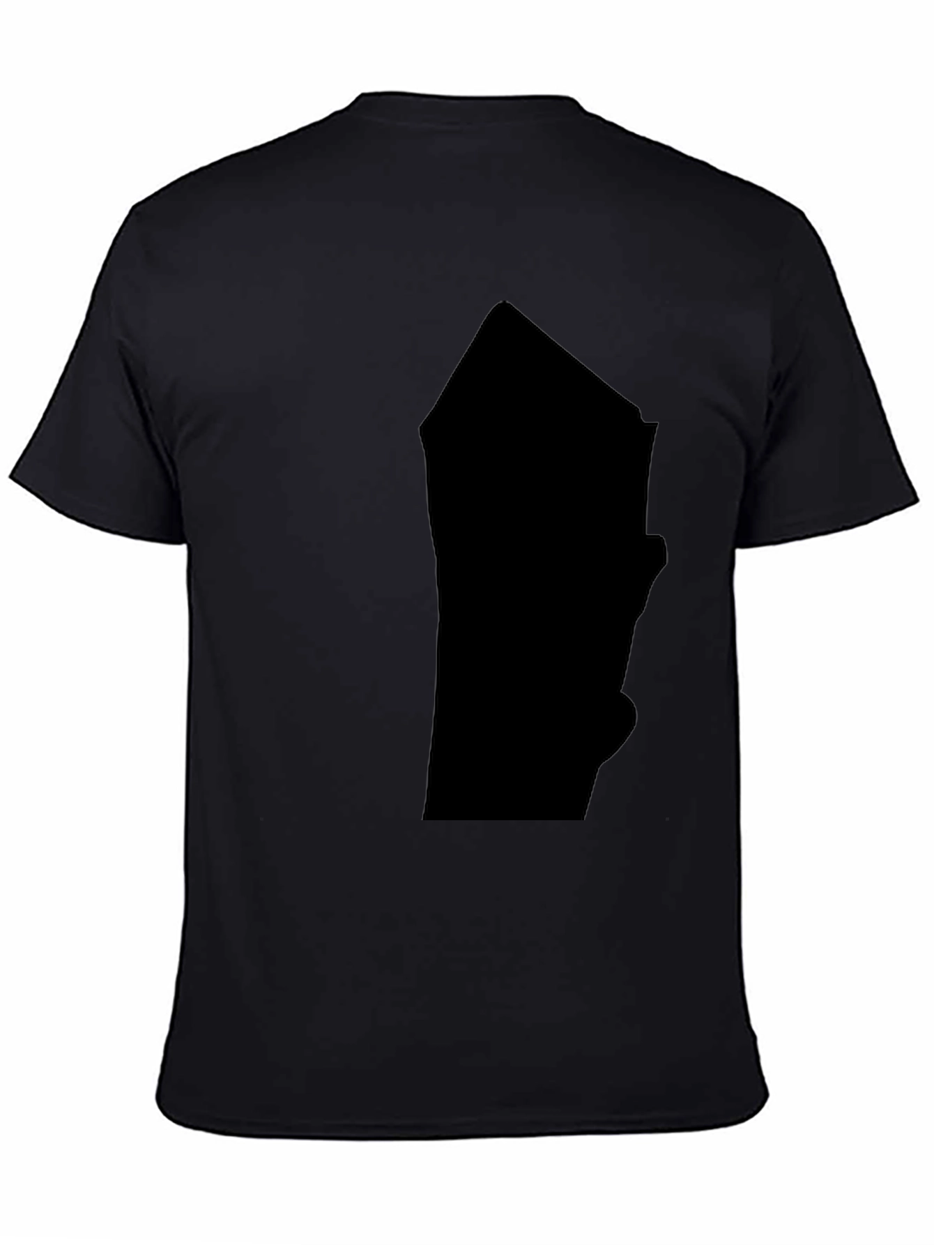 Mens Solid Black Graphic Print T-Shirt