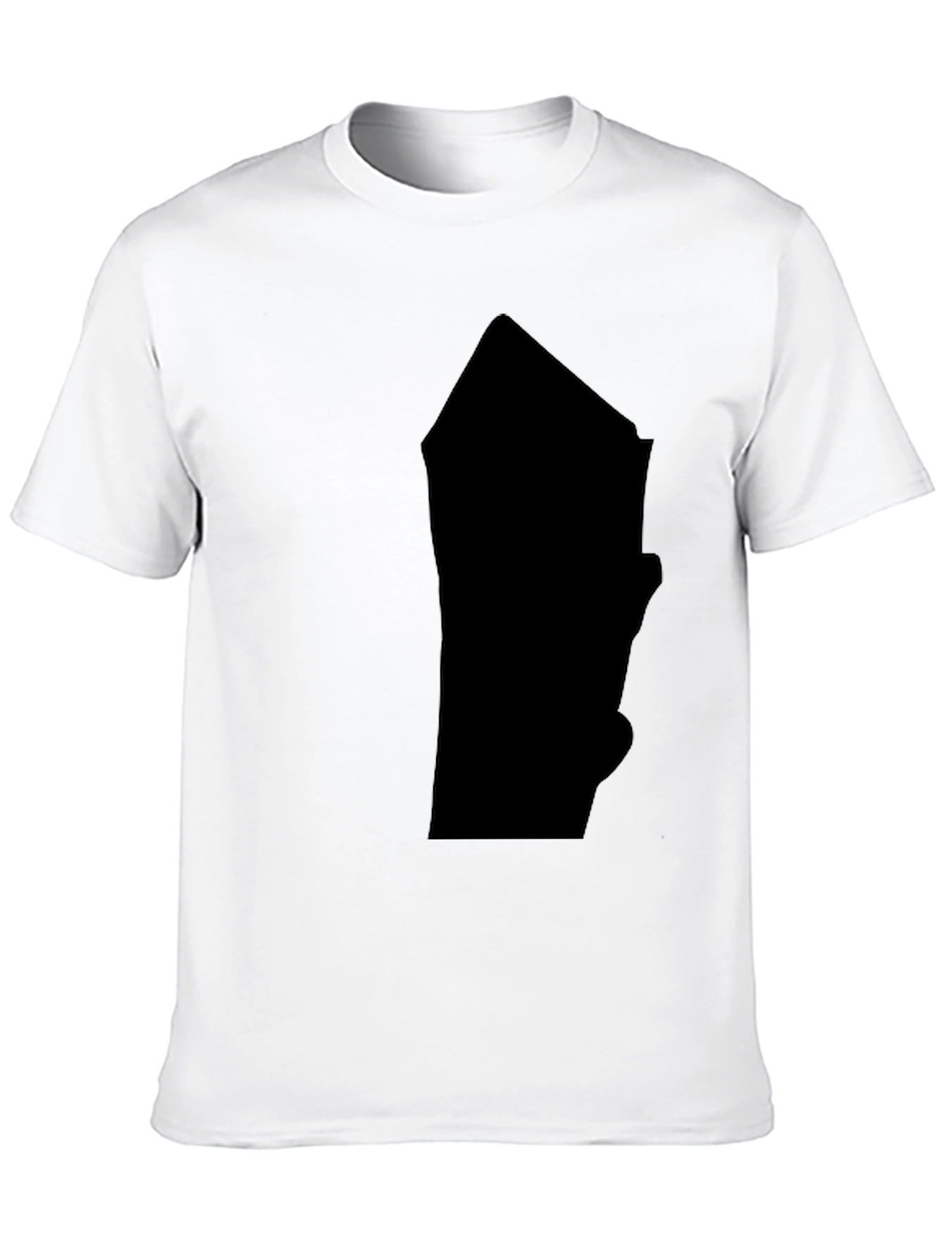 Mens Solid Black Graphic Print T-Shirt