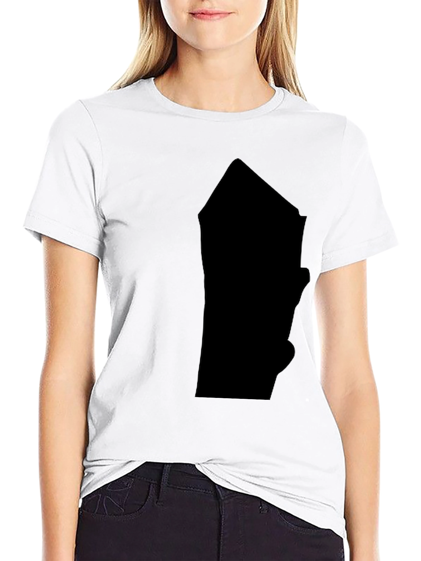Mens Solid Black Graphic Print T-Shirt