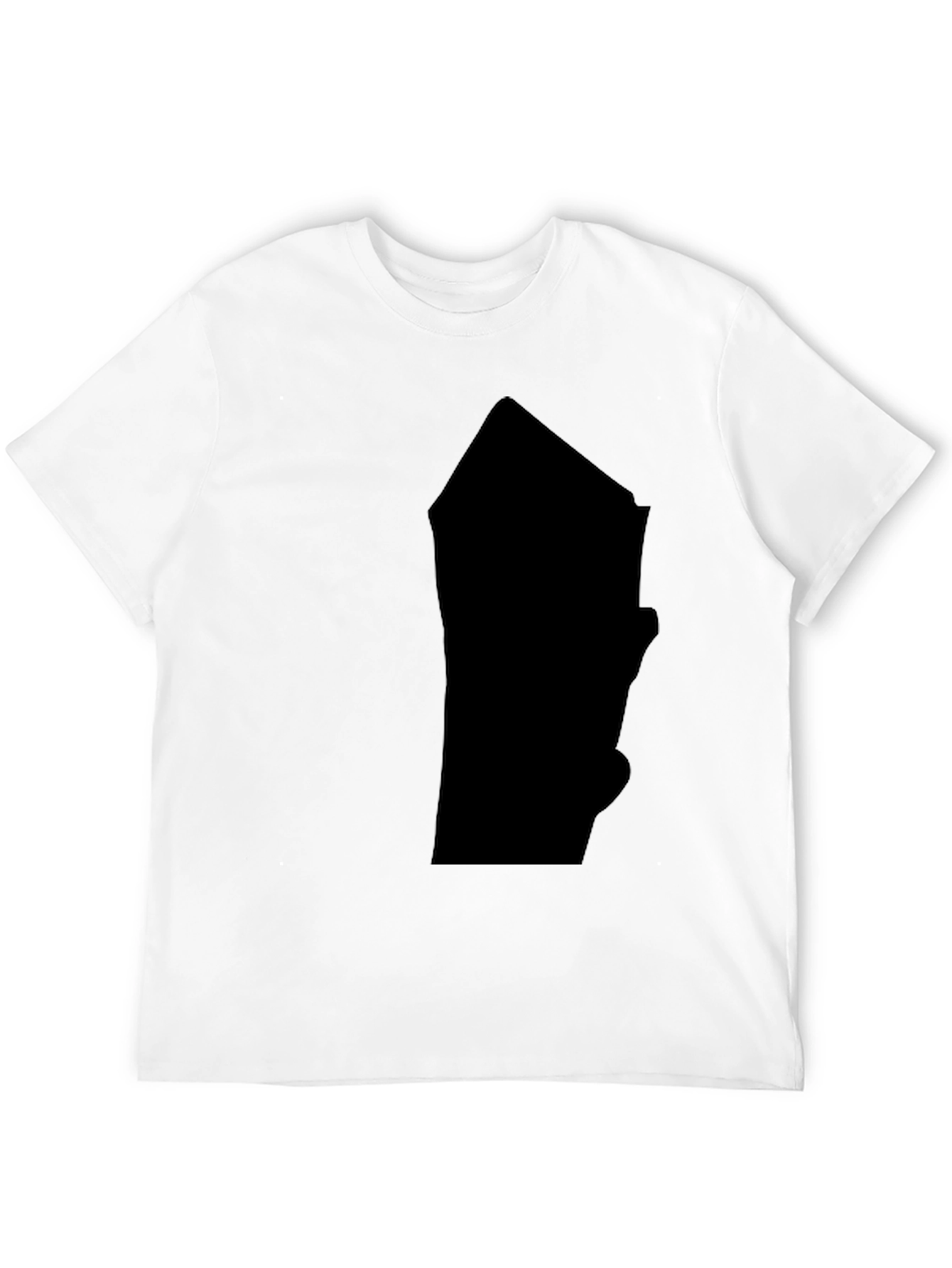 Mens Solid Black Graphic Print T-Shirt