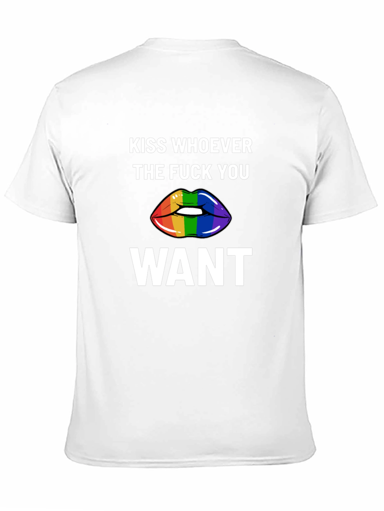 Kiss Whoever You Want Rainbow Lips Graphic Tee