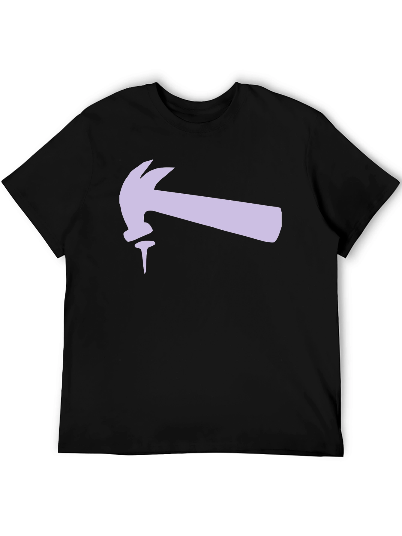 Hammer and Nail Graphic Tee - Black Cotton T-Shirt