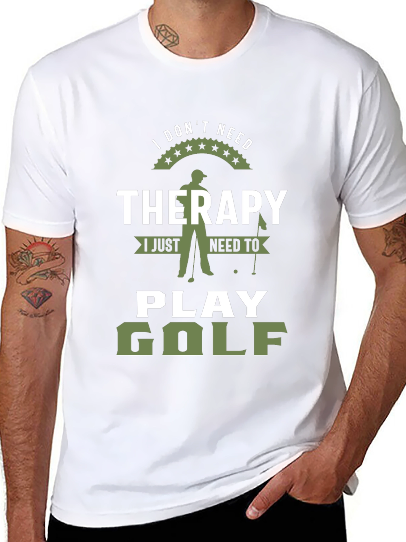 Funny Golf Therapy Graphic T-Shirt