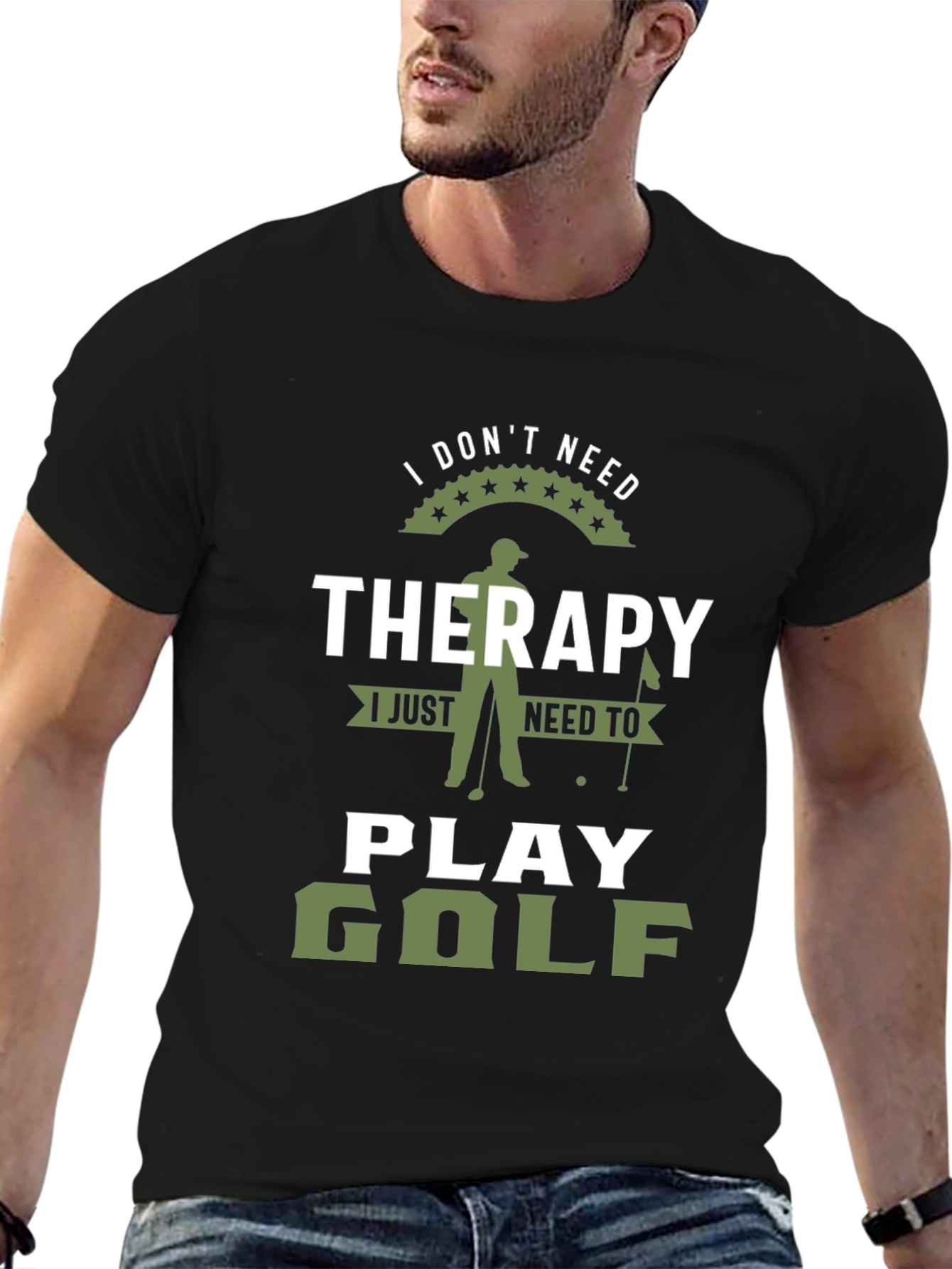 Funny Golf Therapy Graphic T-Shirt