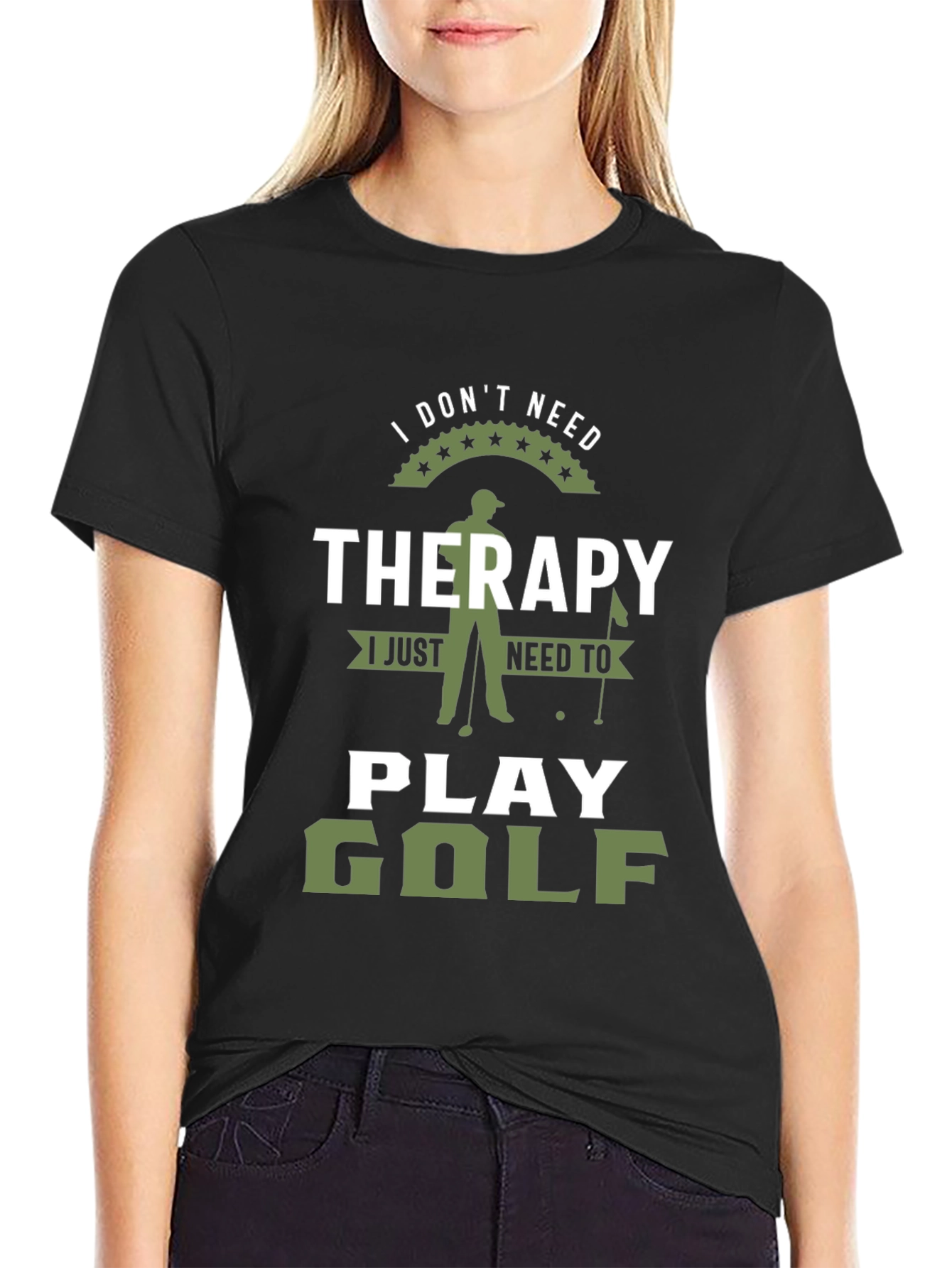 Funny Golf Therapy Graphic T-Shirt