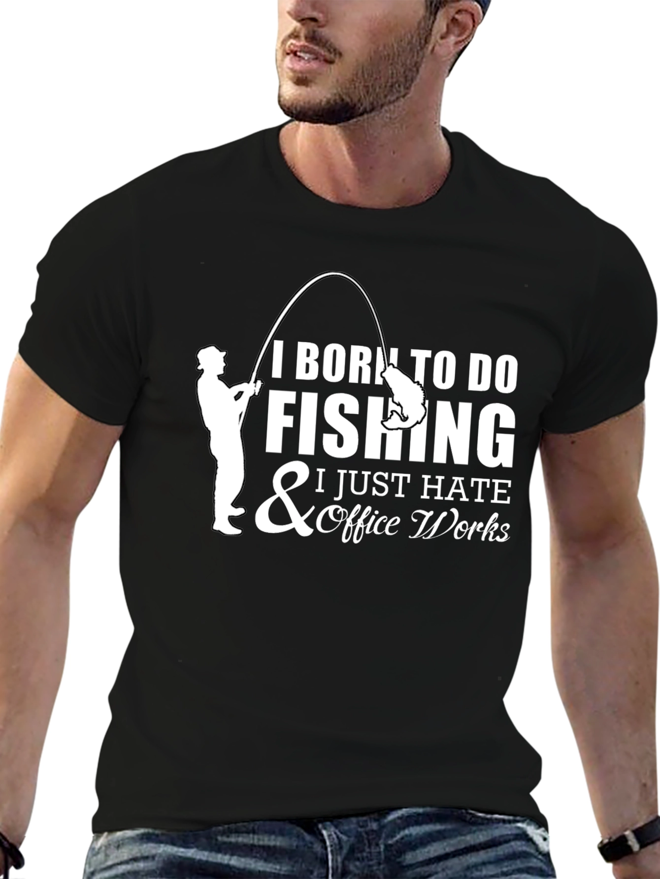 Born to Fish Graphic Tee - Black