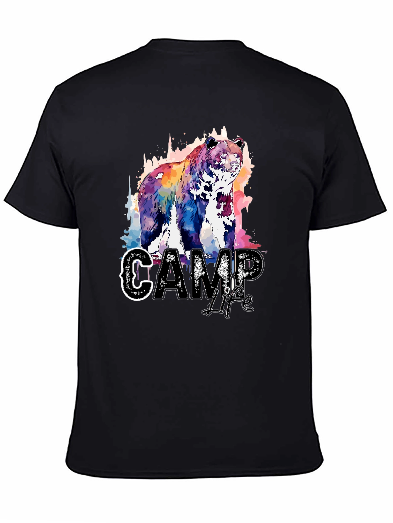 Camp Life Bear Graphic T-Shirt - Nature Inspired Design