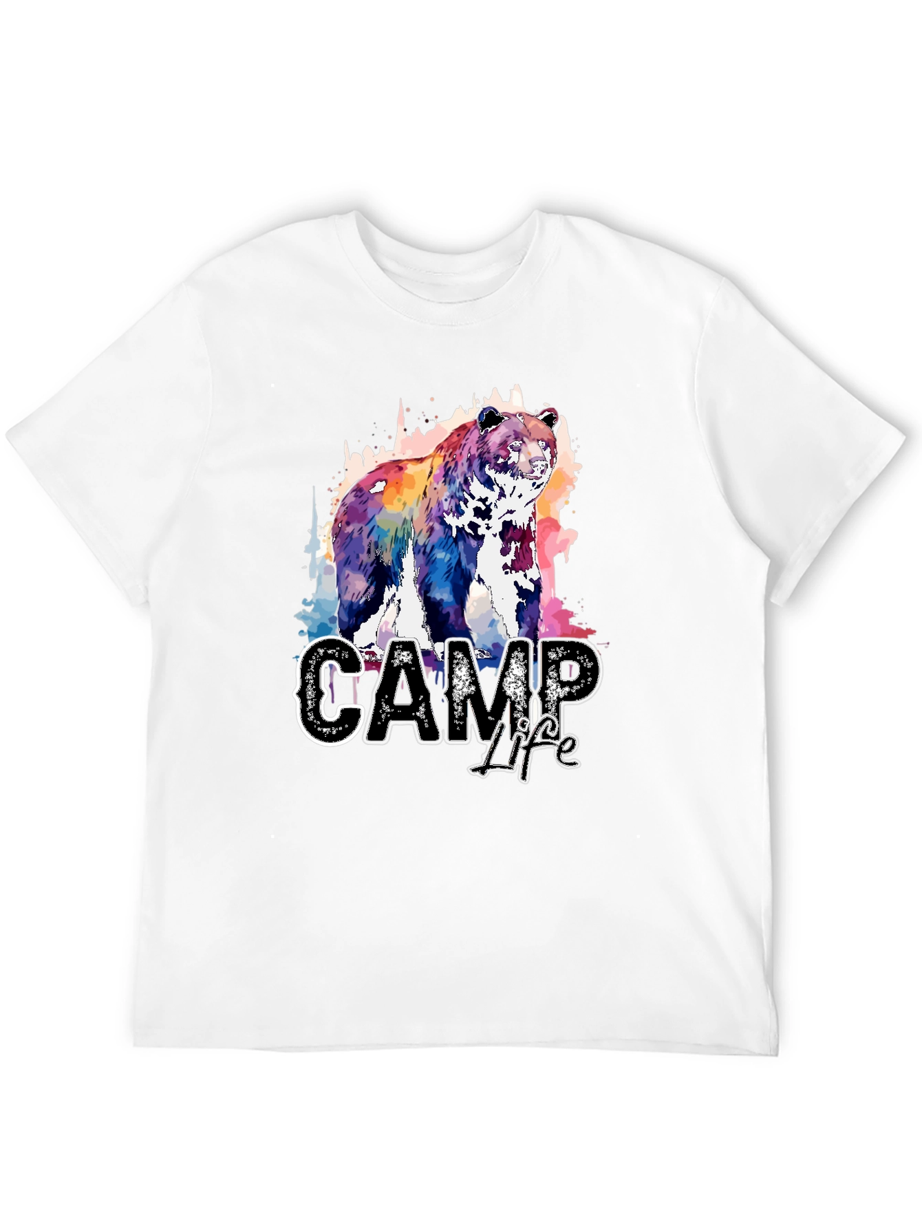 Camp Life Bear Graphic T-Shirt - Nature Inspired Design
