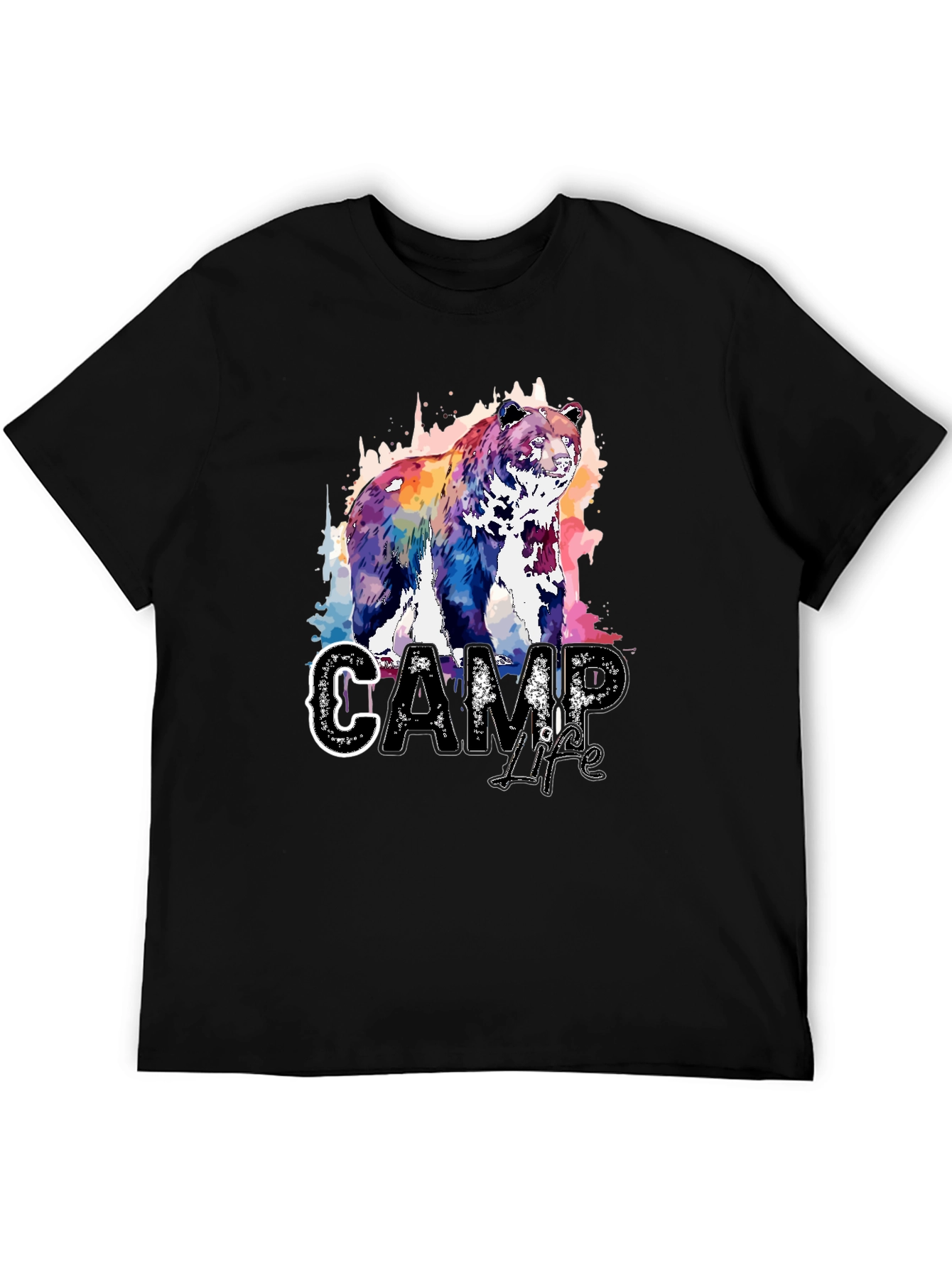 Camp Life Bear Graphic T-Shirt - Nature Inspired Design