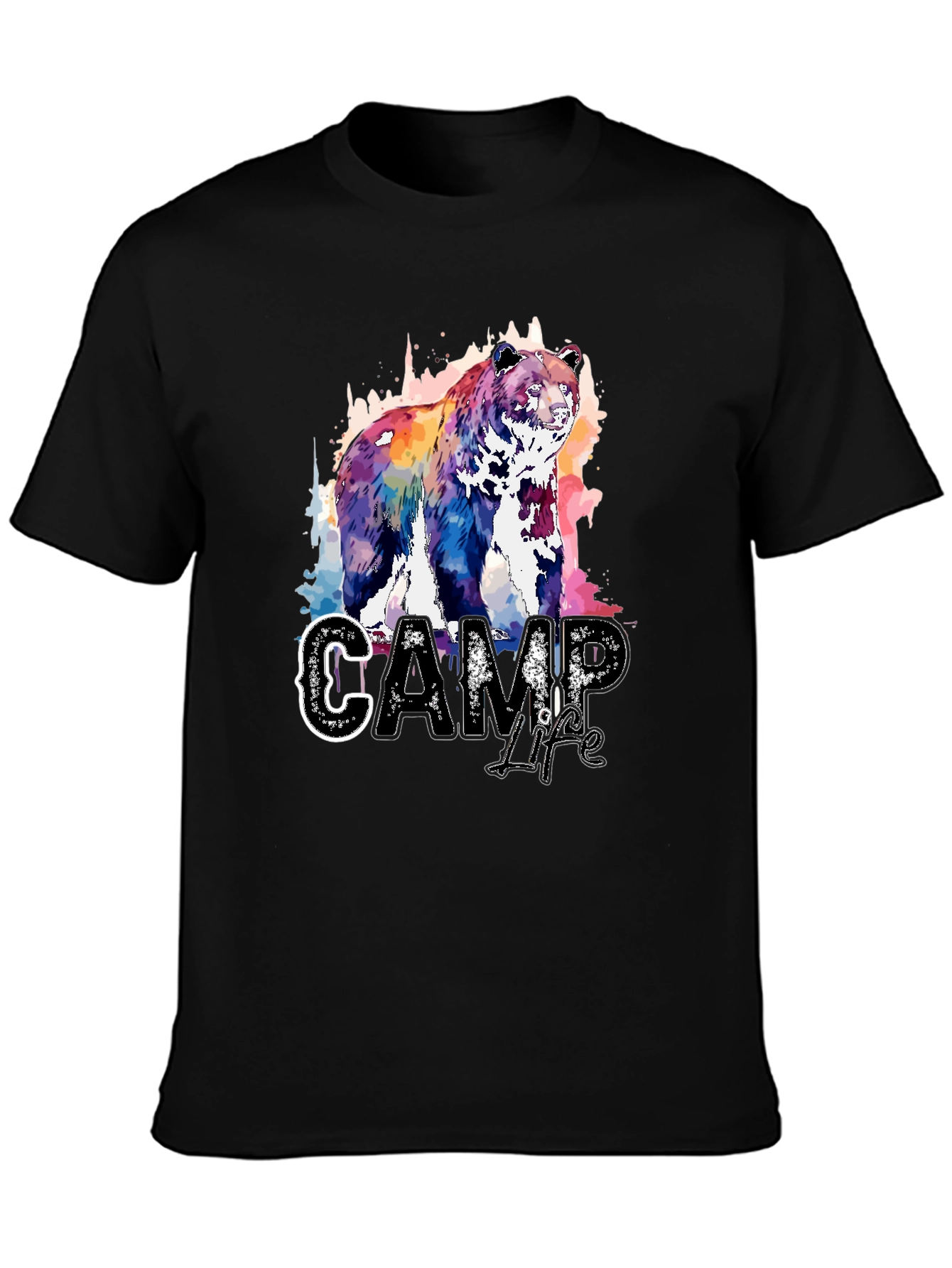Camp Life Bear Graphic T-Shirt - Nature Inspired Design