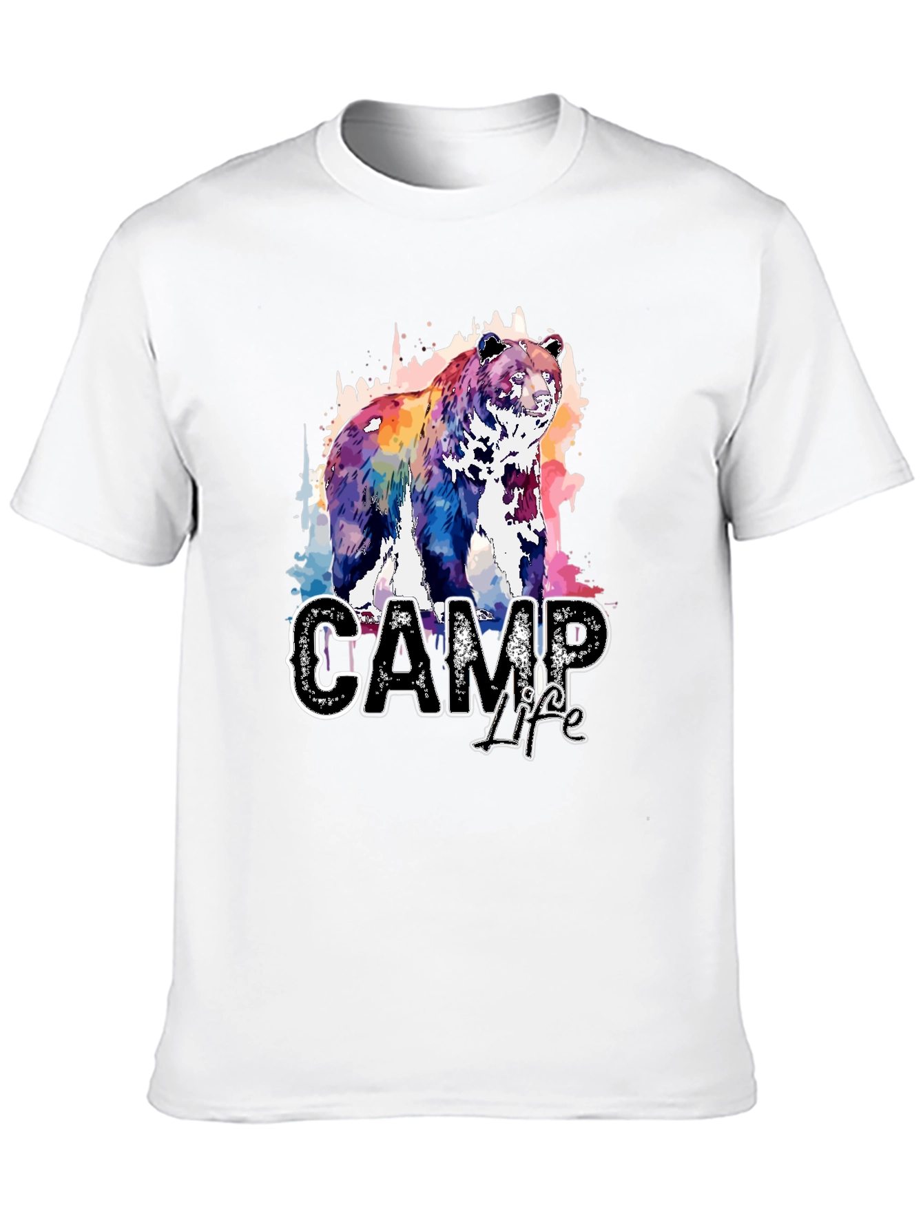 Camp Life Bear Graphic T-Shirt - Nature Inspired Design