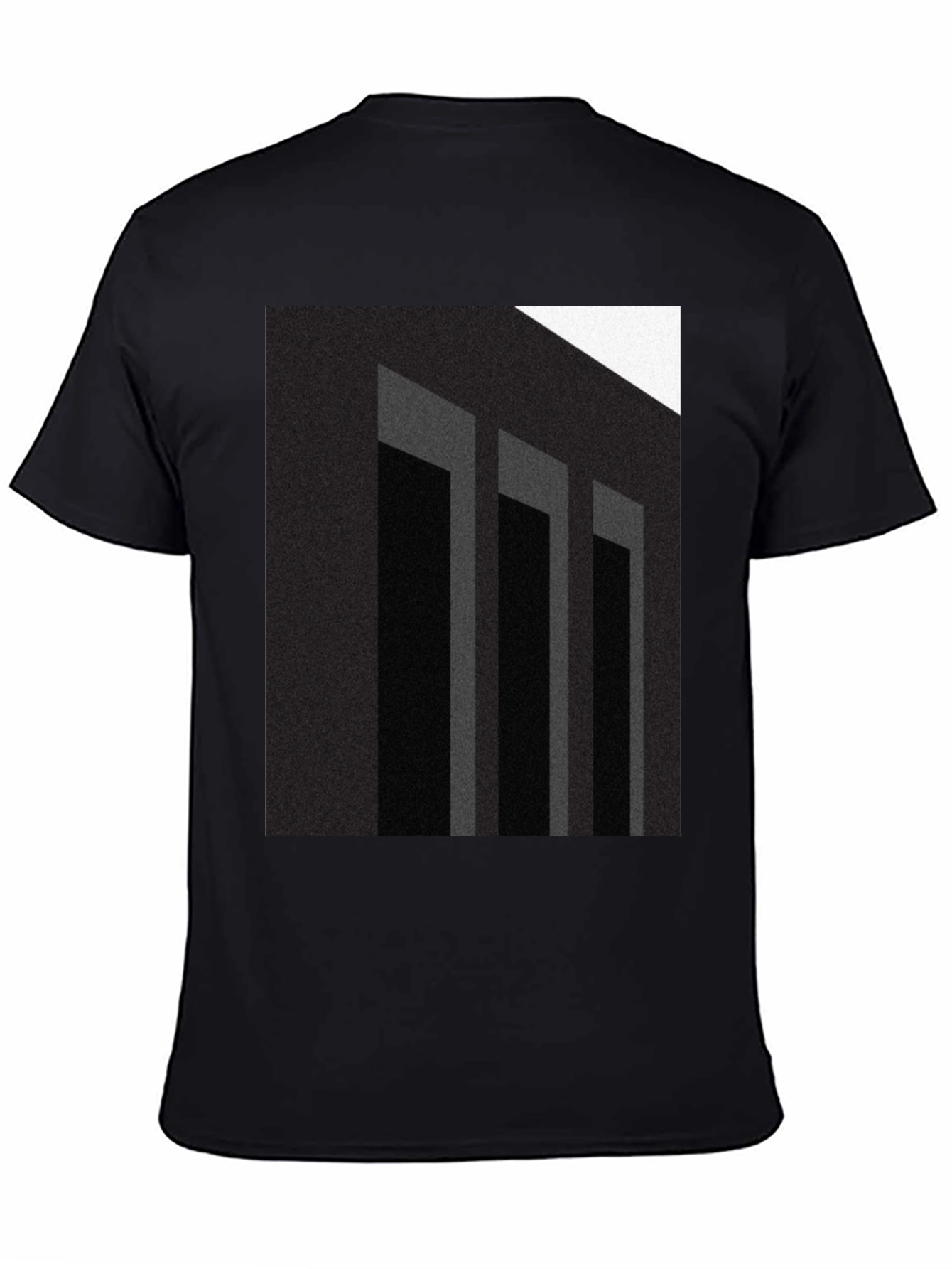 Abstract Columns Graphic Black T-Shirt