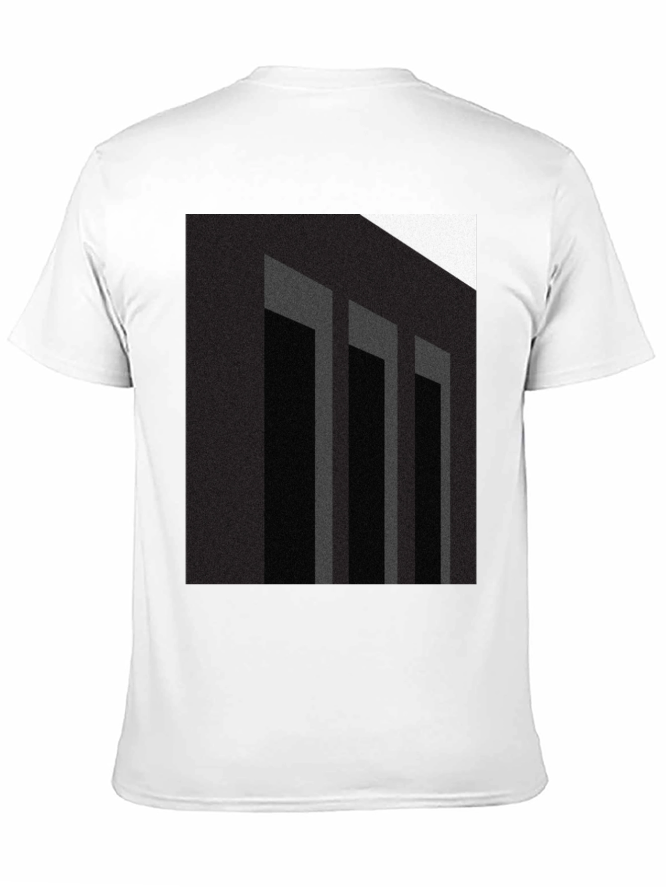 Abstract Columns Graphic Black T-Shirt