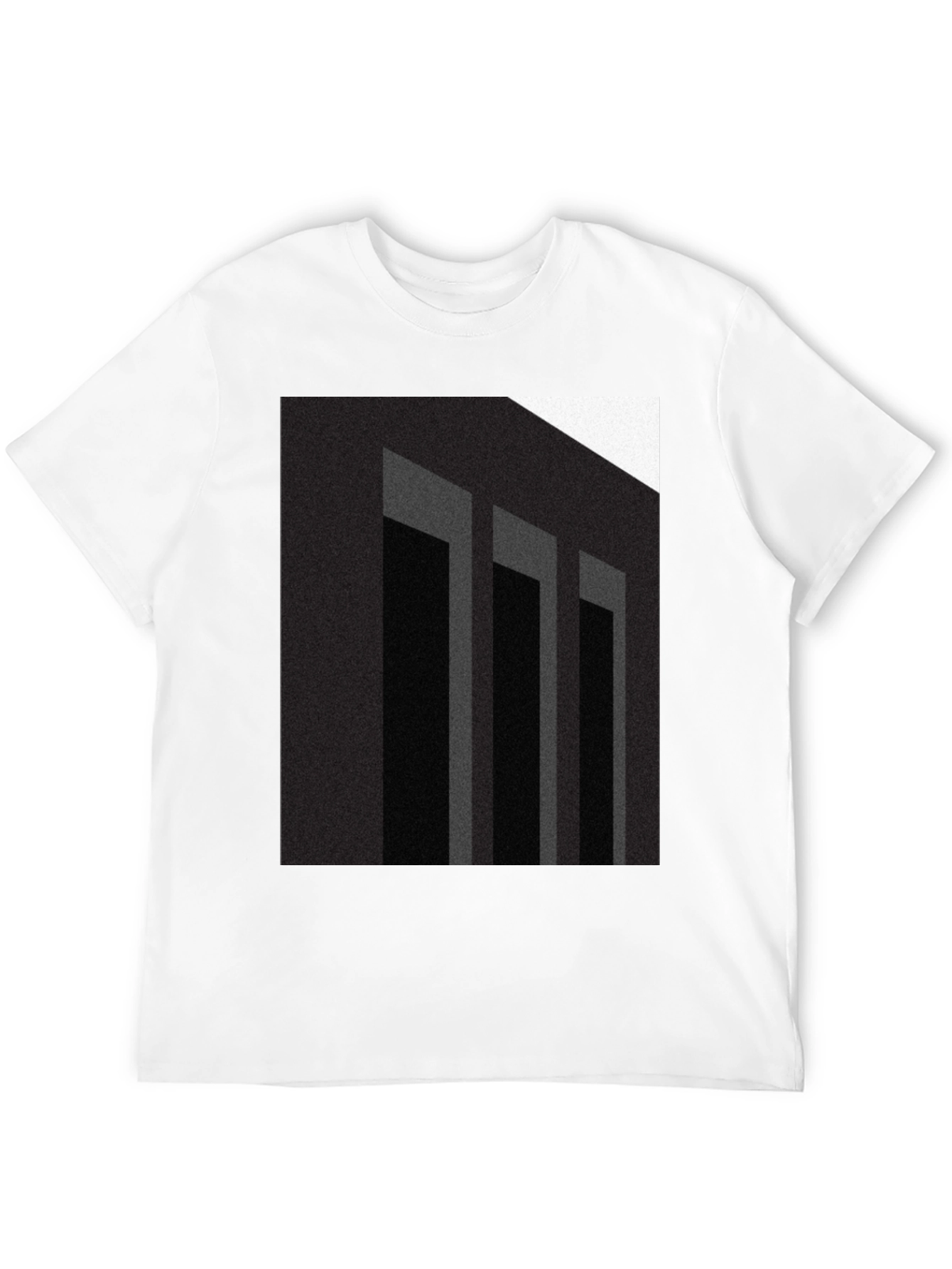 Abstract Columns Graphic Black T-Shirt