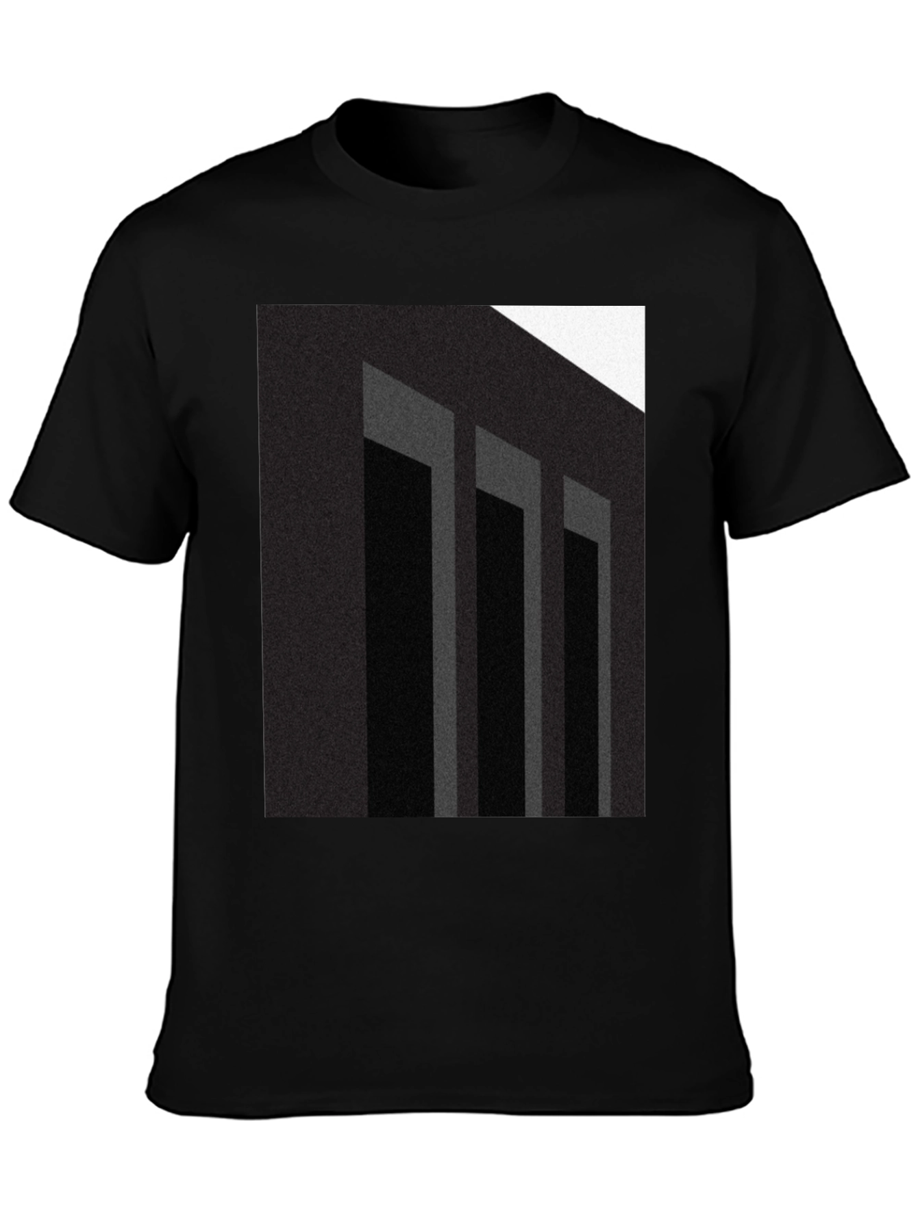 Abstract Columns Graphic Black T-Shirt