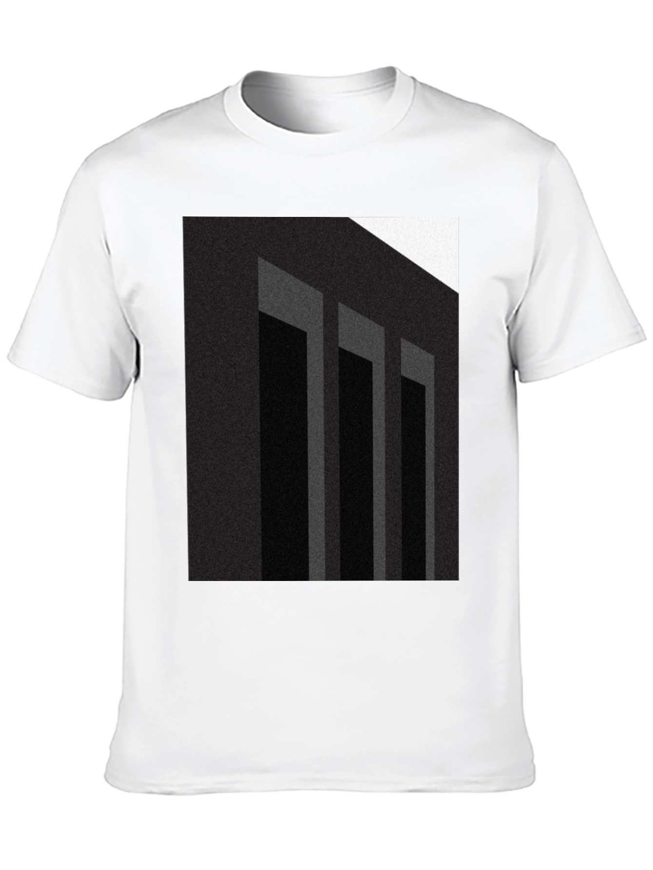 Abstract Columns Graphic Black T-Shirt