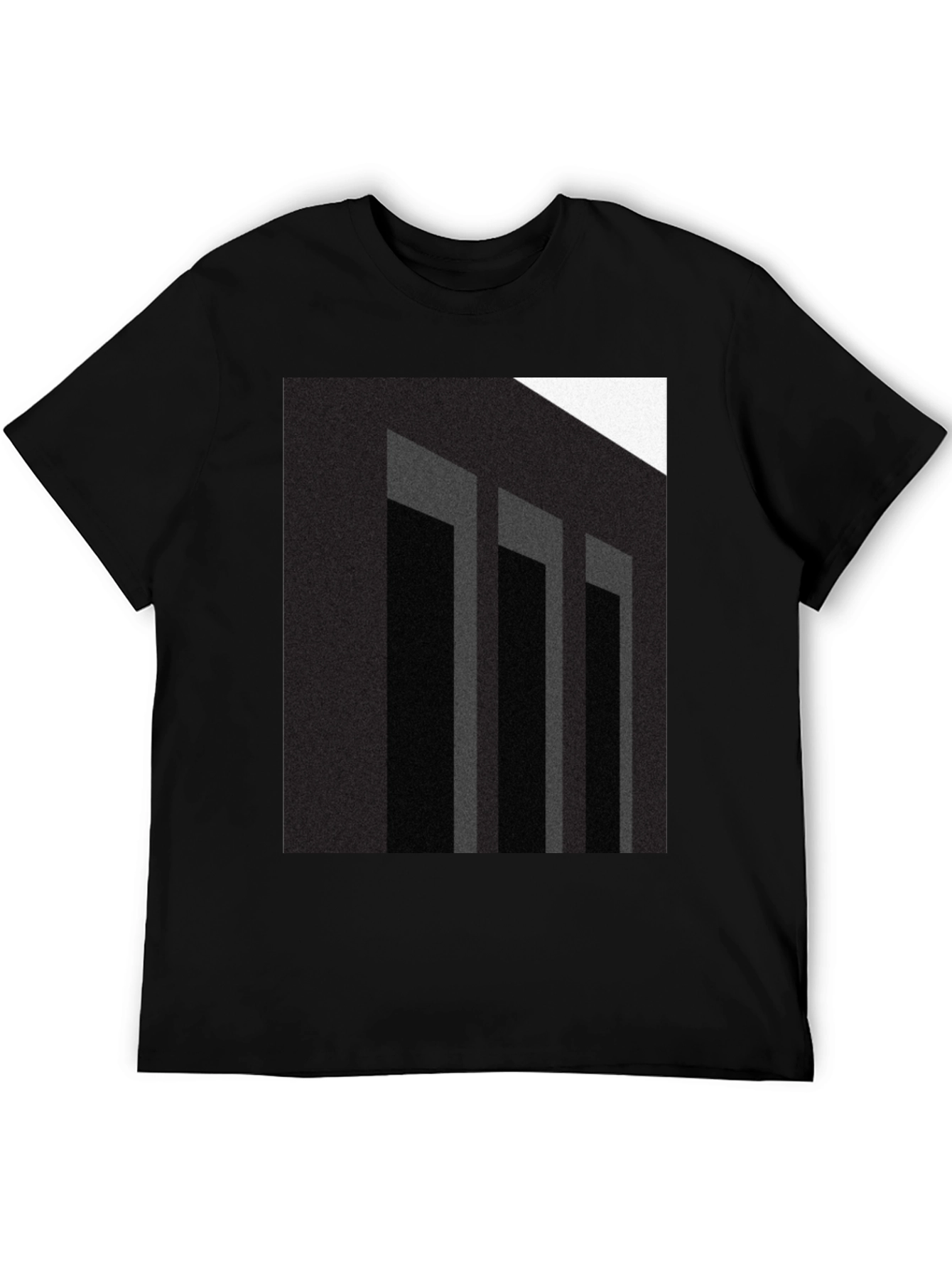 Abstract Columns Graphic Black T-Shirt
