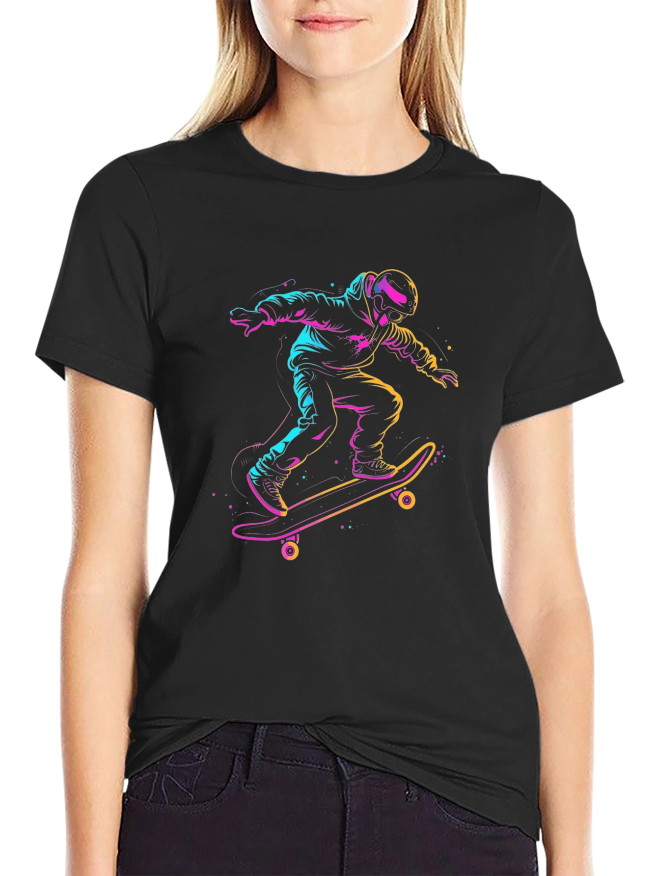 Skateboarding T-Shirt - Neon Rider