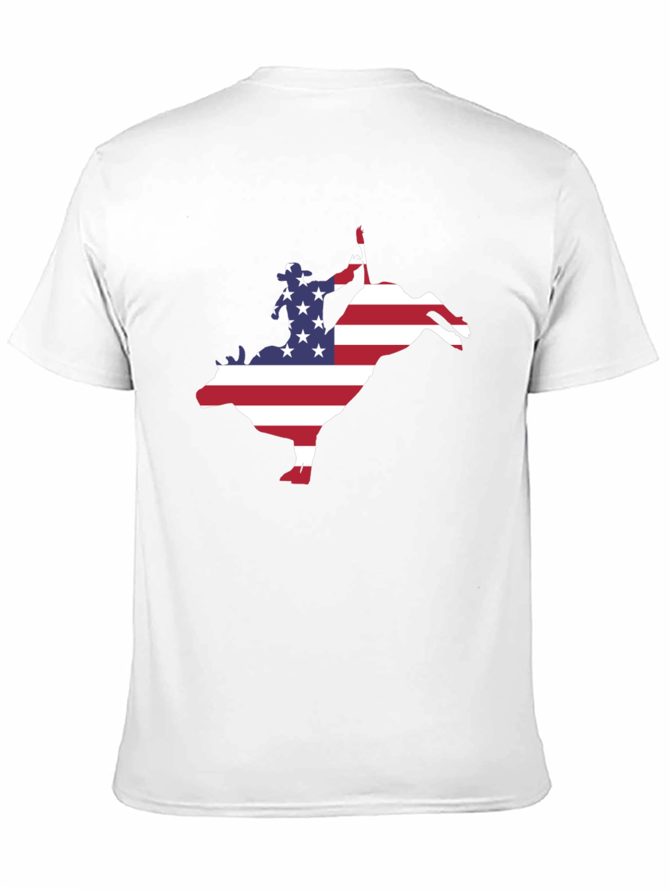 American Flag Bull Rider Graphic T-Shirt