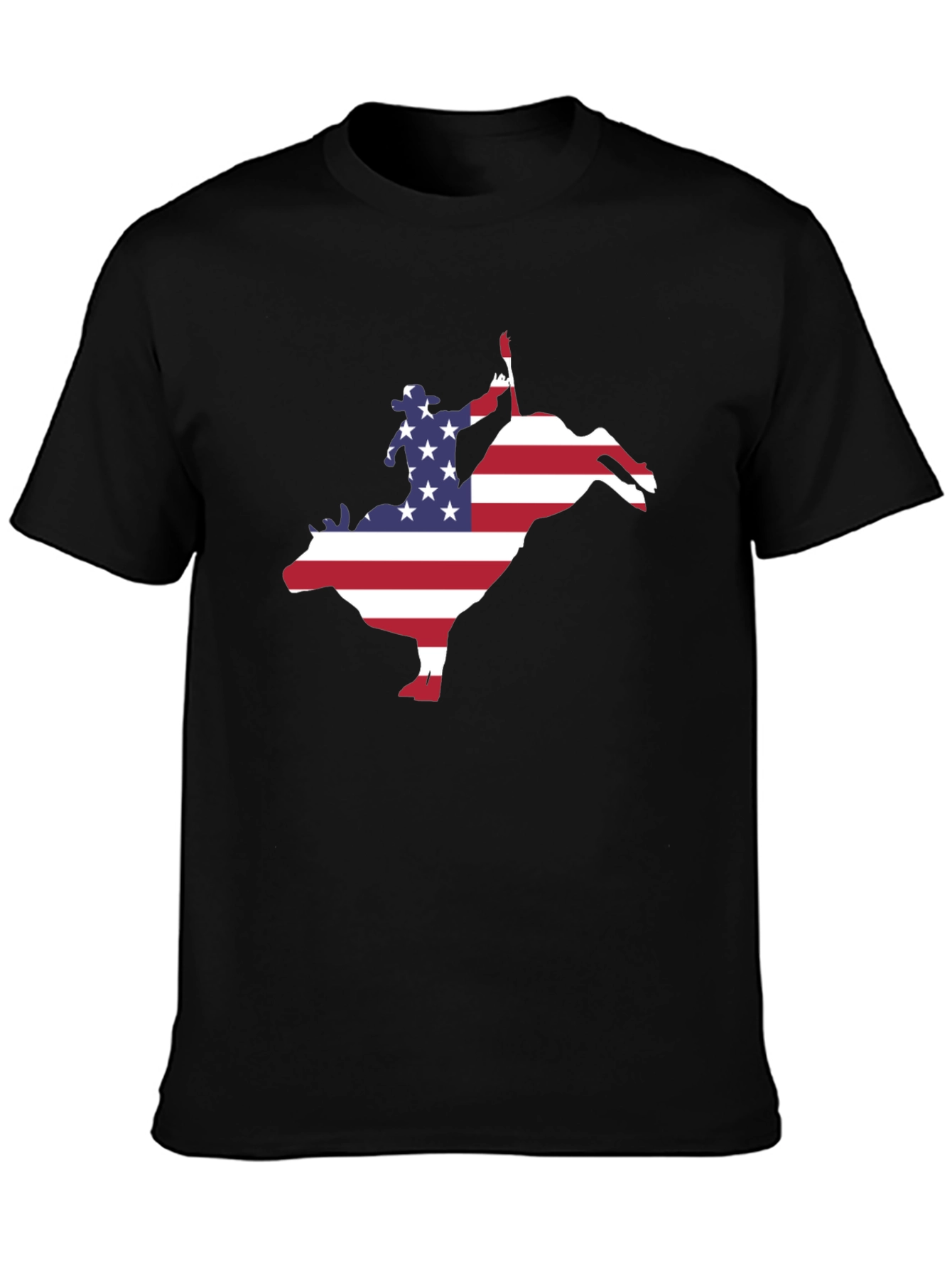 American Flag Bull Rider Graphic T-Shirt
