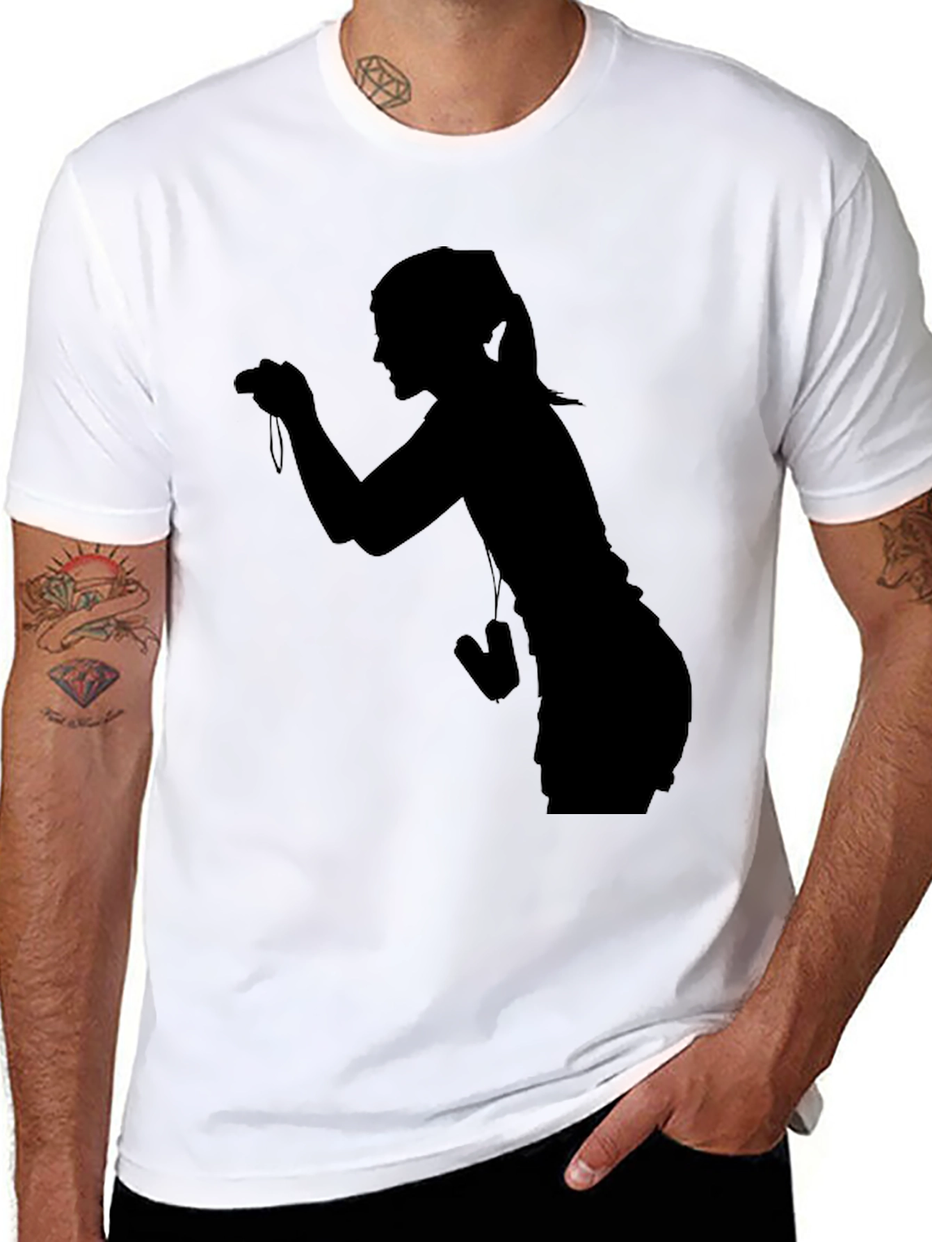 Silhouette Photographer Graphic Tee - Unisex Black T-Shirt