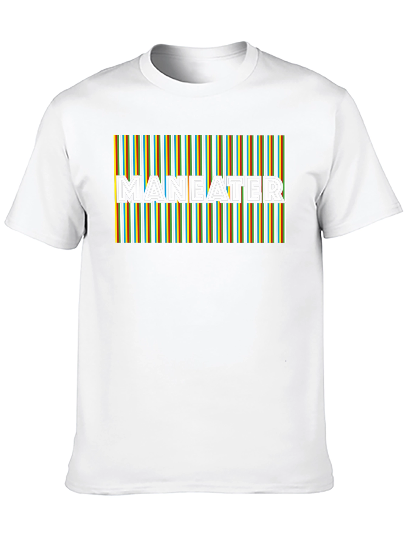 Maneater Striped Graphic Black T-Shirt