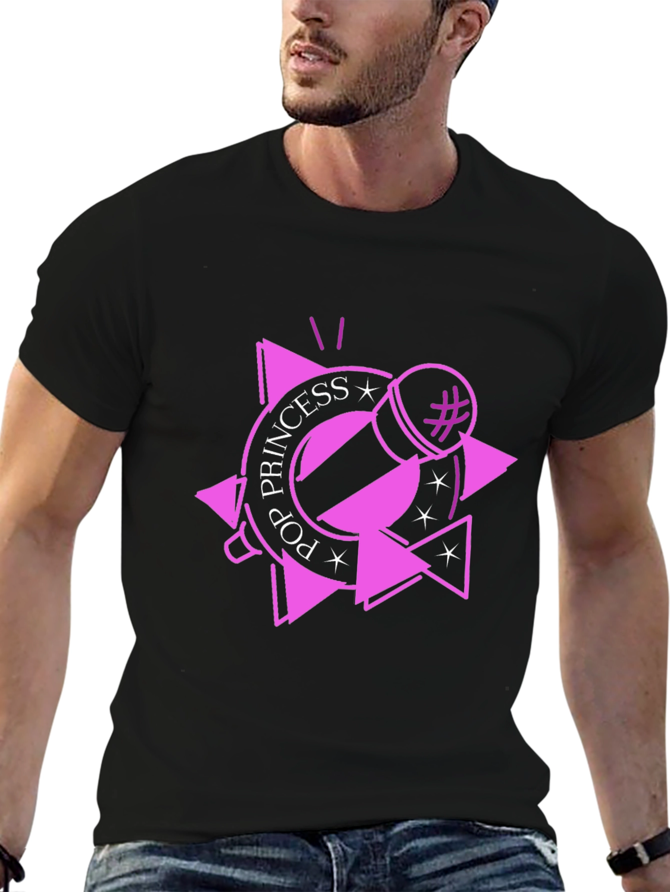 Pop Princess Black Graphic T-Shirt