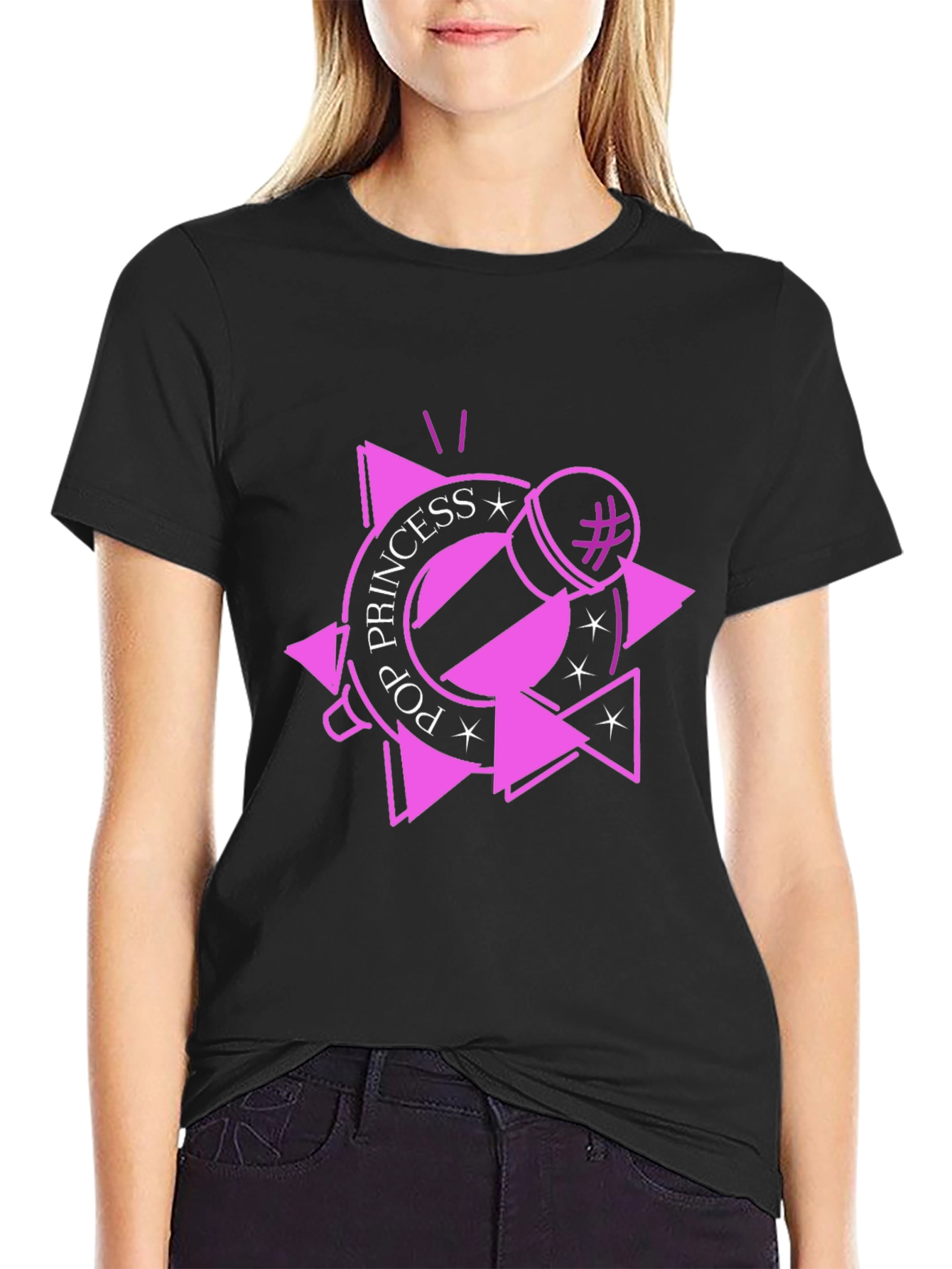 Pop Princess Black Graphic T-Shirt
