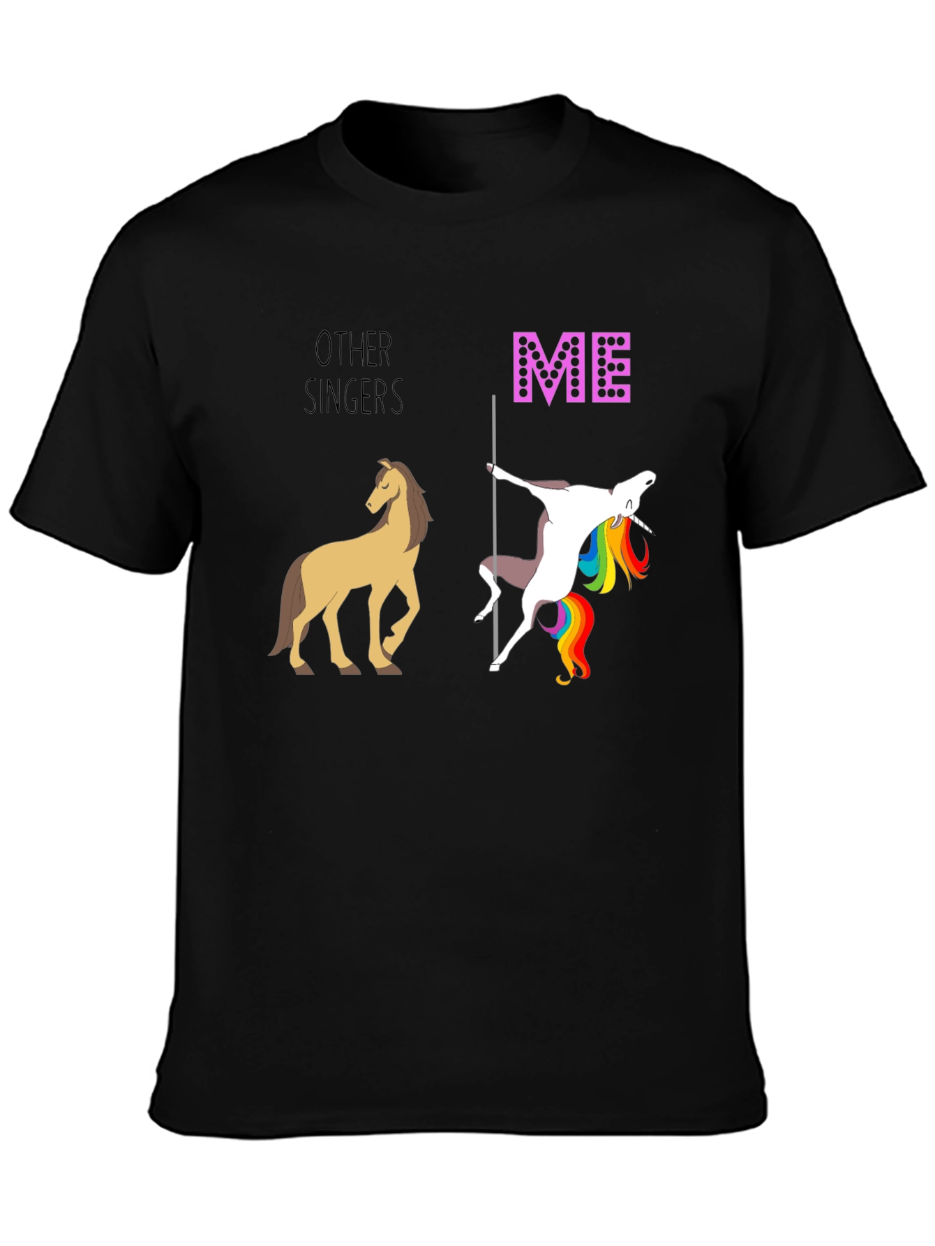 Funny Singer T-Shirt: Unicorn Pole Dance