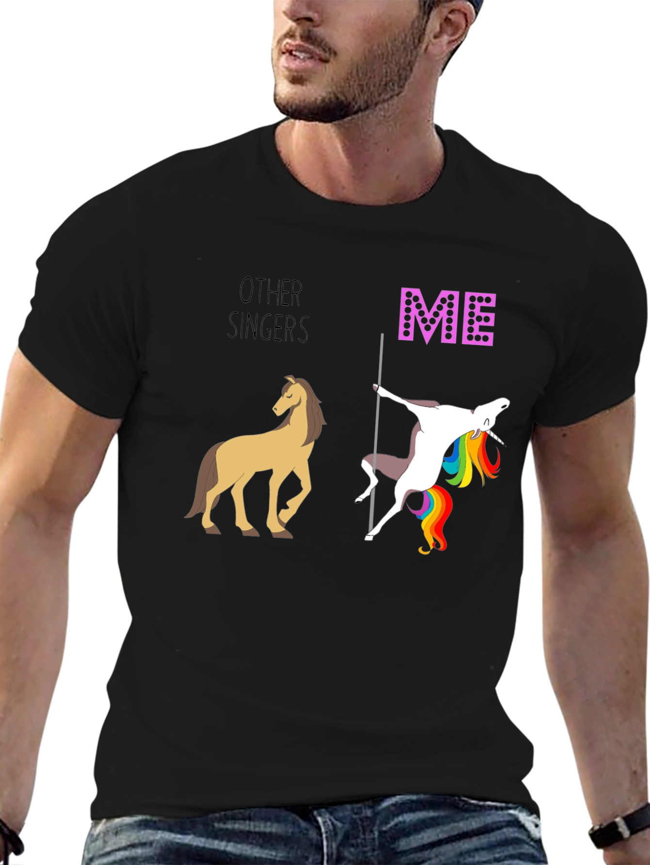 Funny Singer T-Shirt: Unicorn Pole Dance