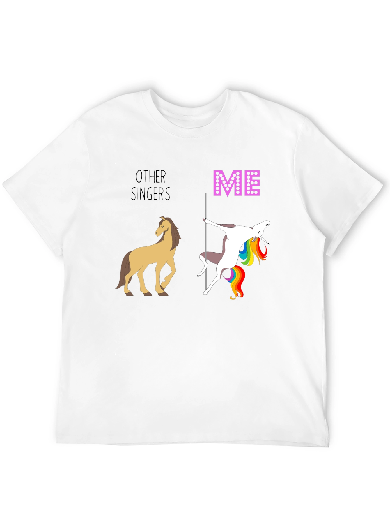 Funny Singer T-Shirt: Unicorn Pole Dance