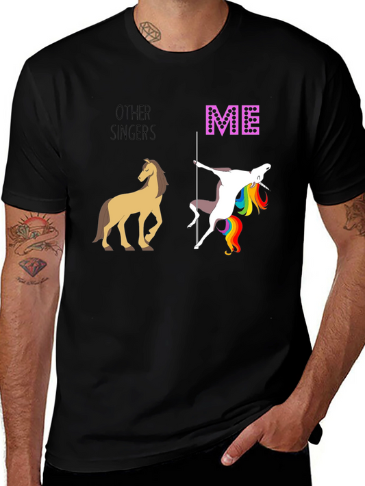Funny Singer T-Shirt: Unicorn Pole Dance