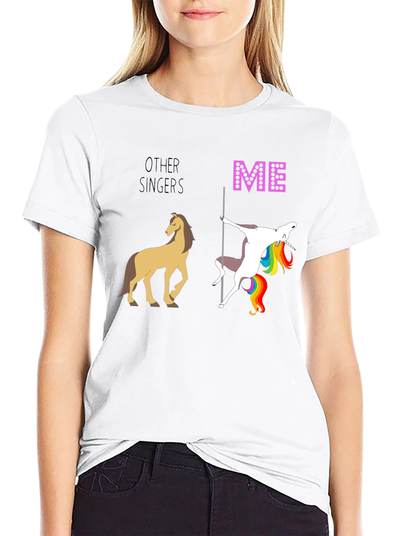Funny Singer T-Shirt: Unicorn Pole Dance