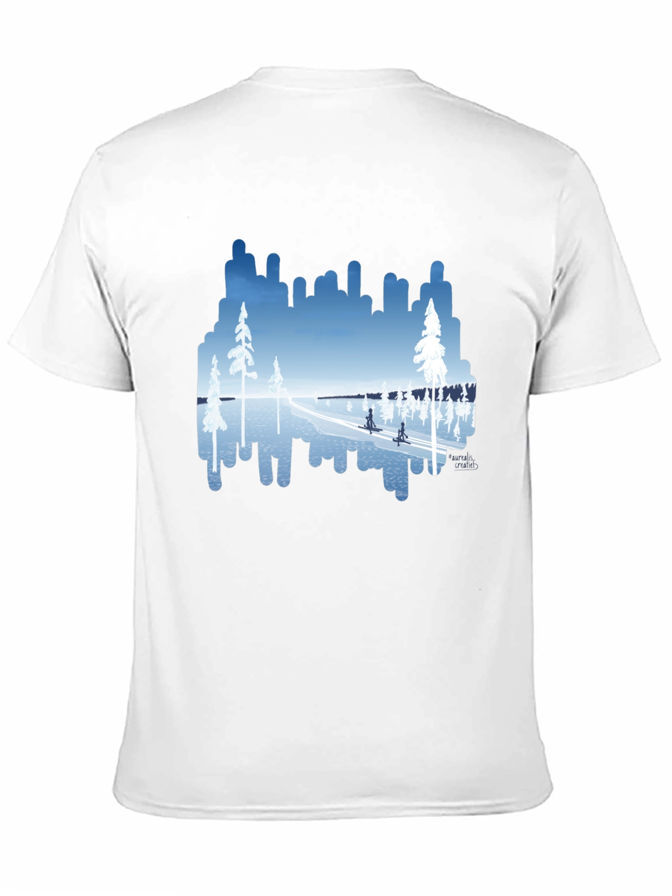 Winter Lake Scene Graphic Tee - Black T-Shirt