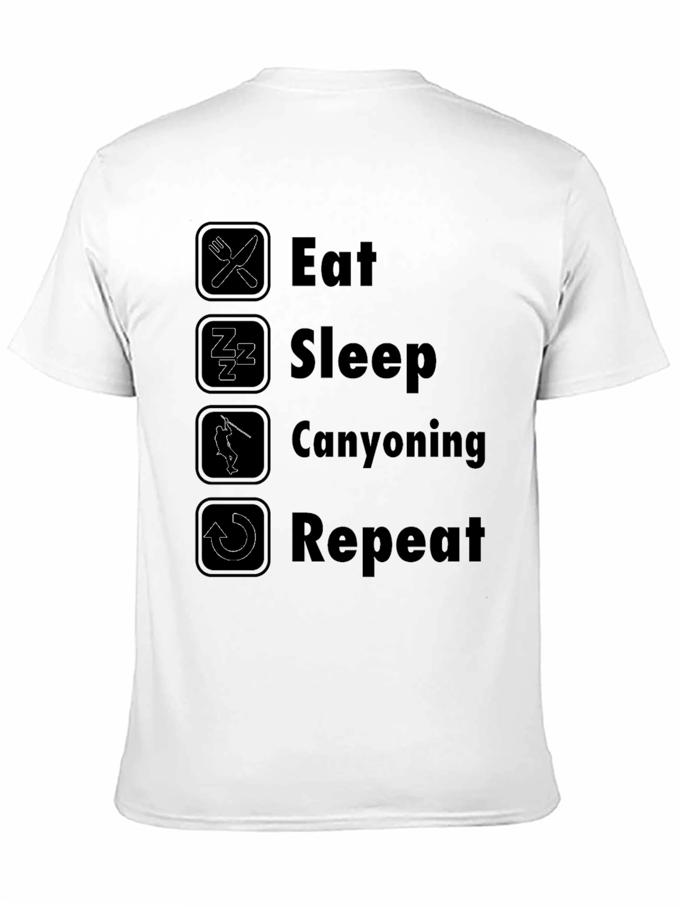 Eat Sleep Canyoning Repeat Black T-Shirt