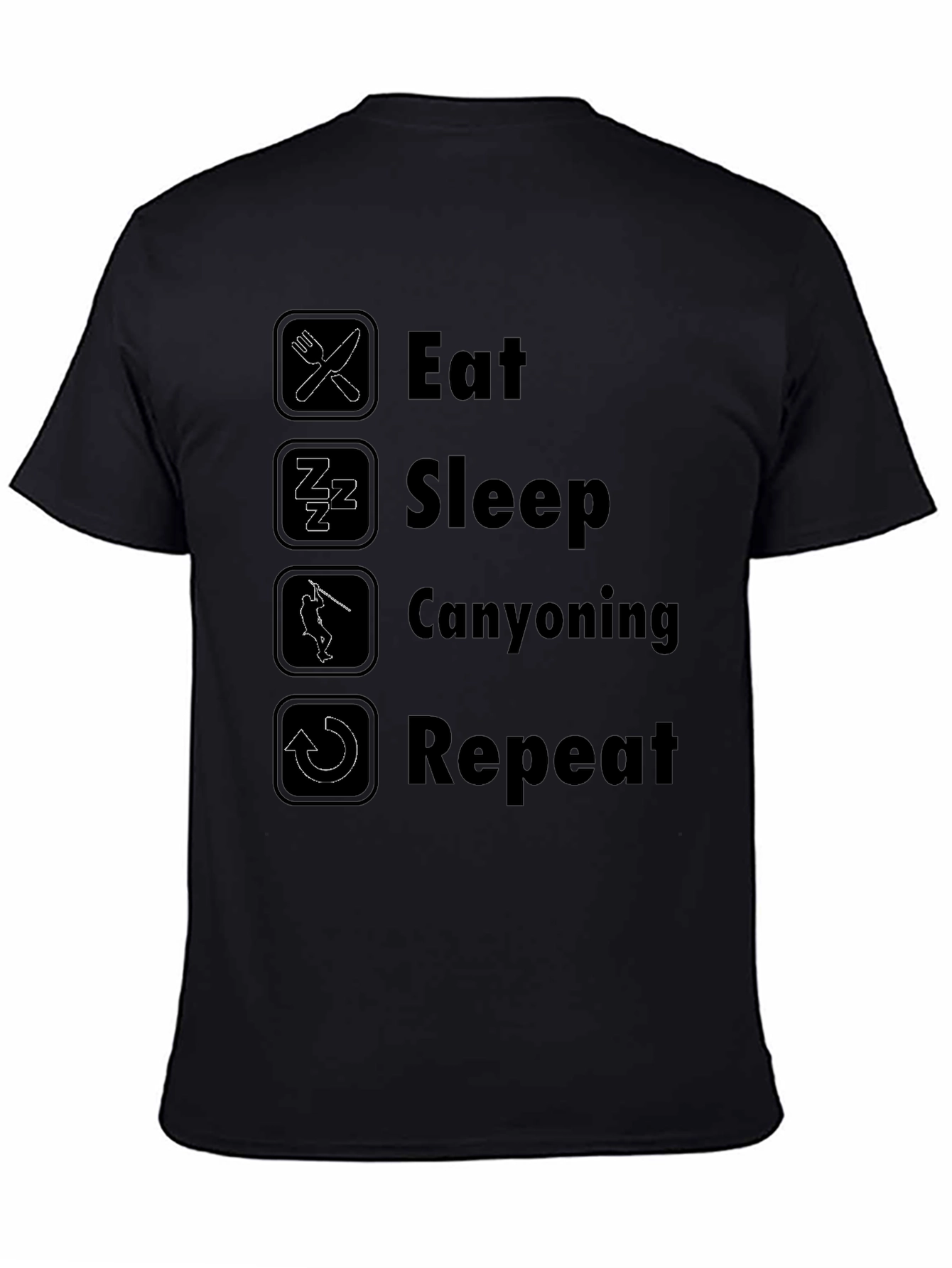 Eat Sleep Canyoning Repeat Black T-Shirt