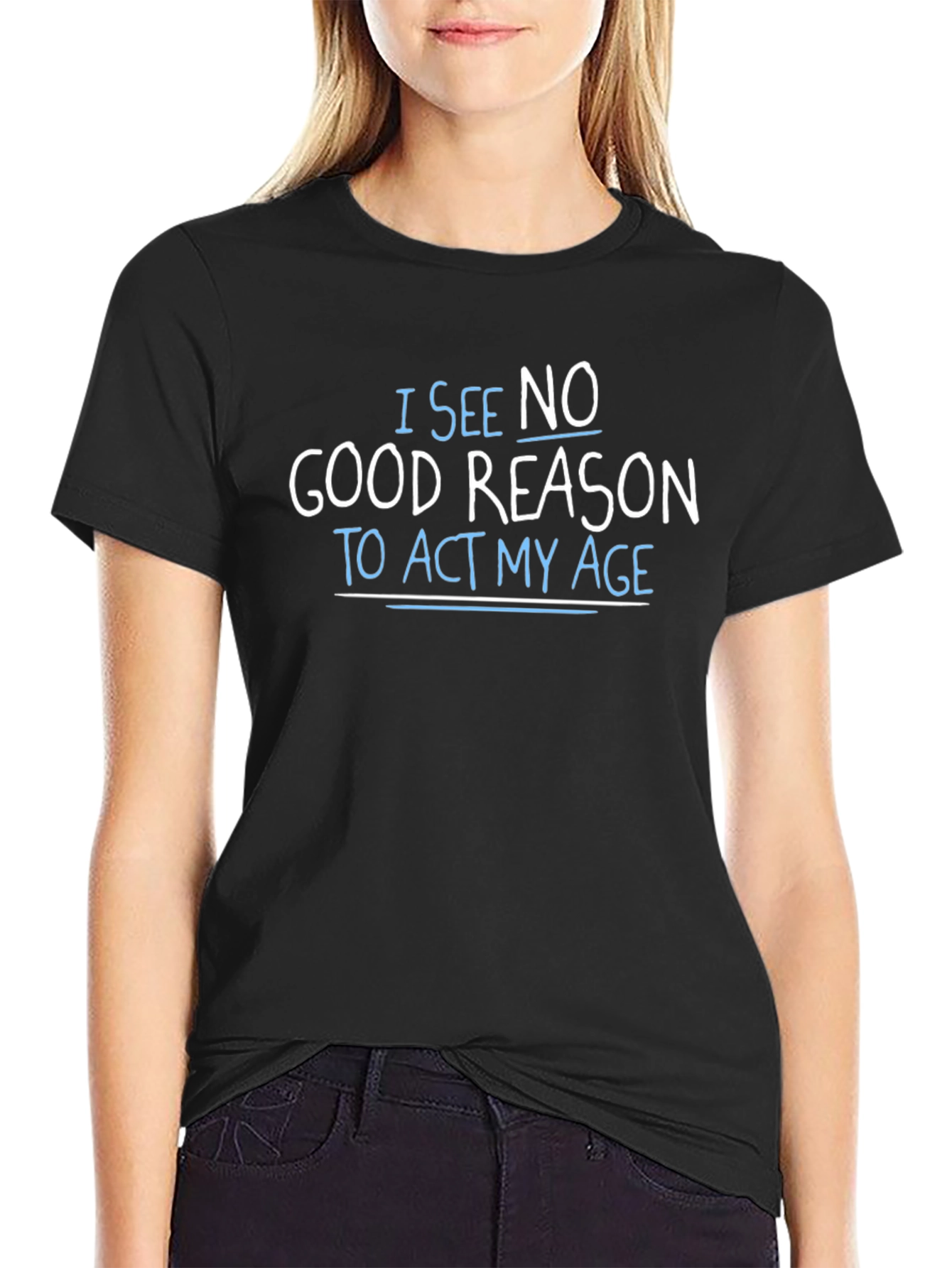 Funny Age Saying Black T-Shirt