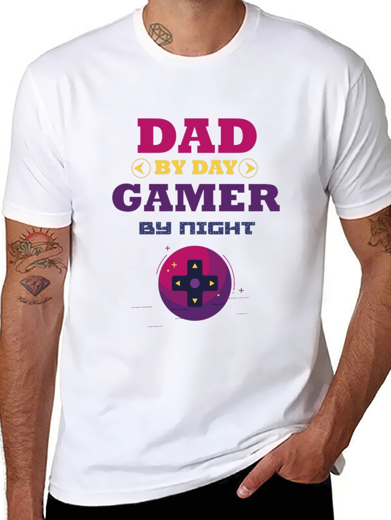 Dad By Day Gamer By Night Graphic Tee