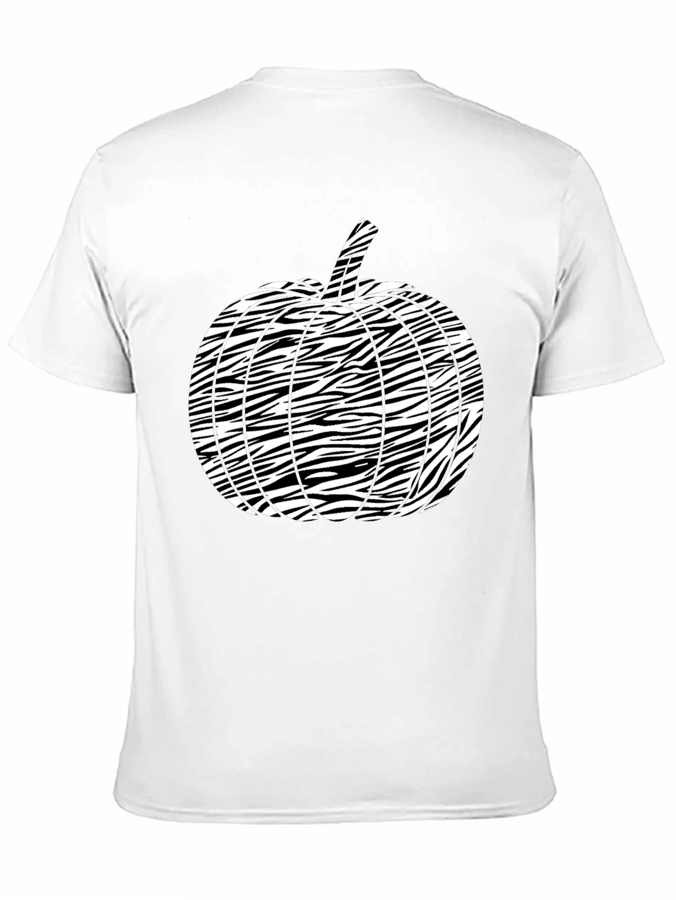 Striped Pumpkin Graphic Tee - Mens Black T-Shirt