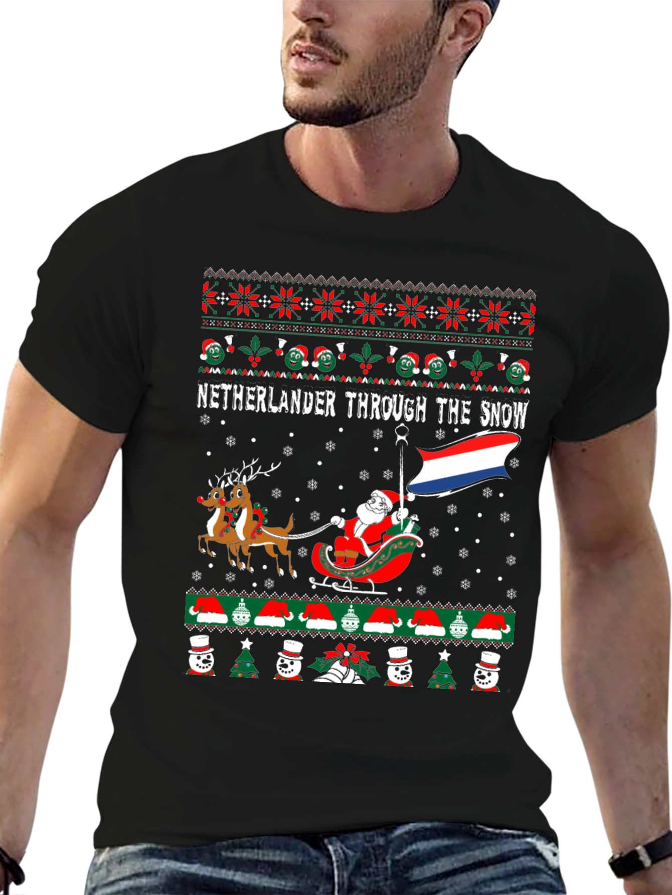 Netherlands Christmas Santa T-Shirt
