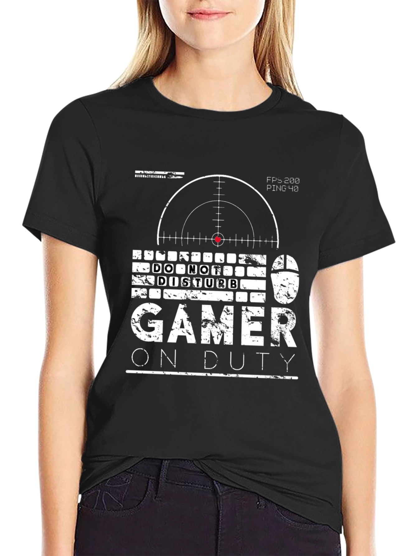 Gamer On Duty Graphic Tee - Black Cotton T-Shirt