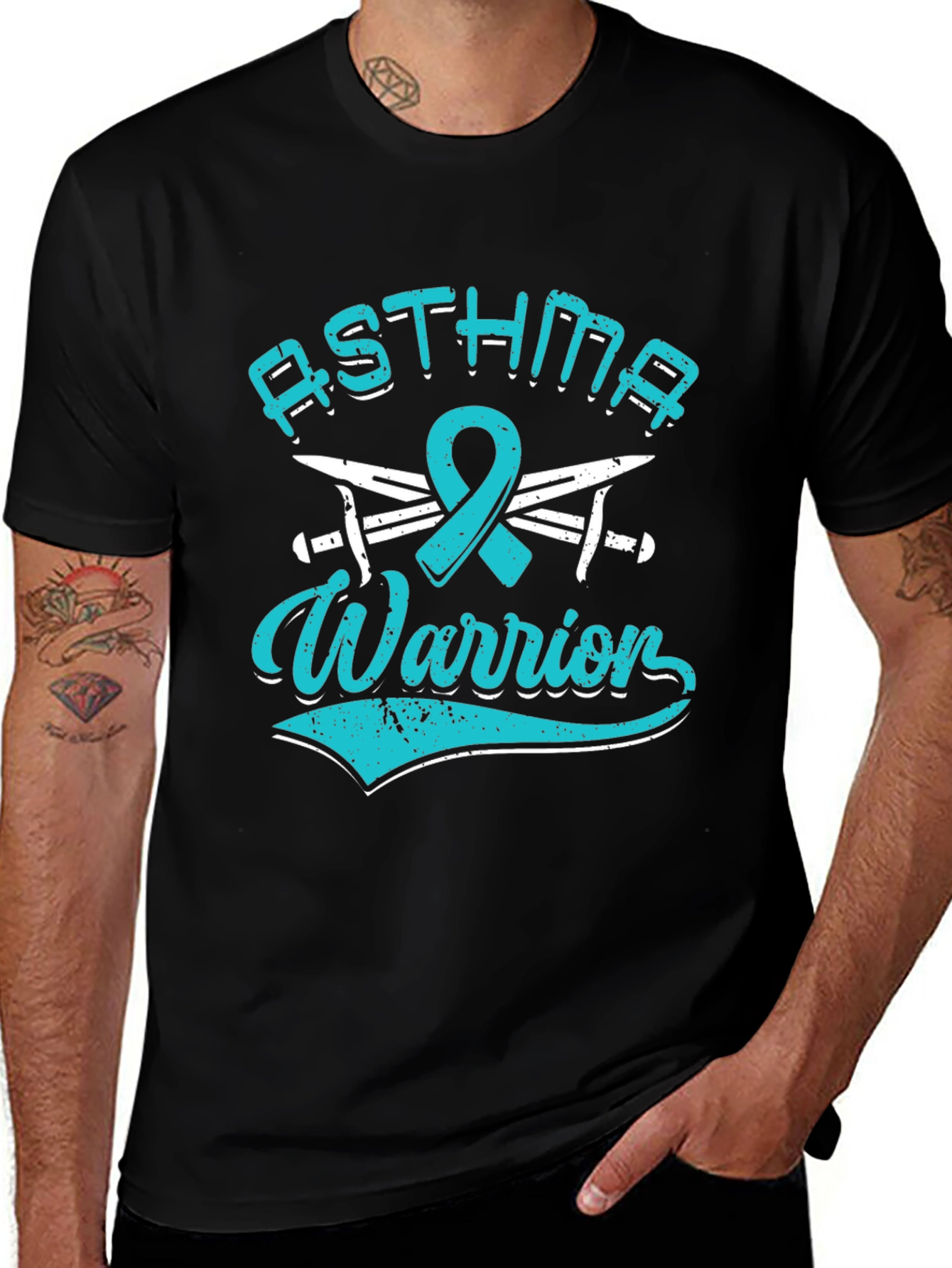 Asthma Warrior Awareness T-Shirt - Black