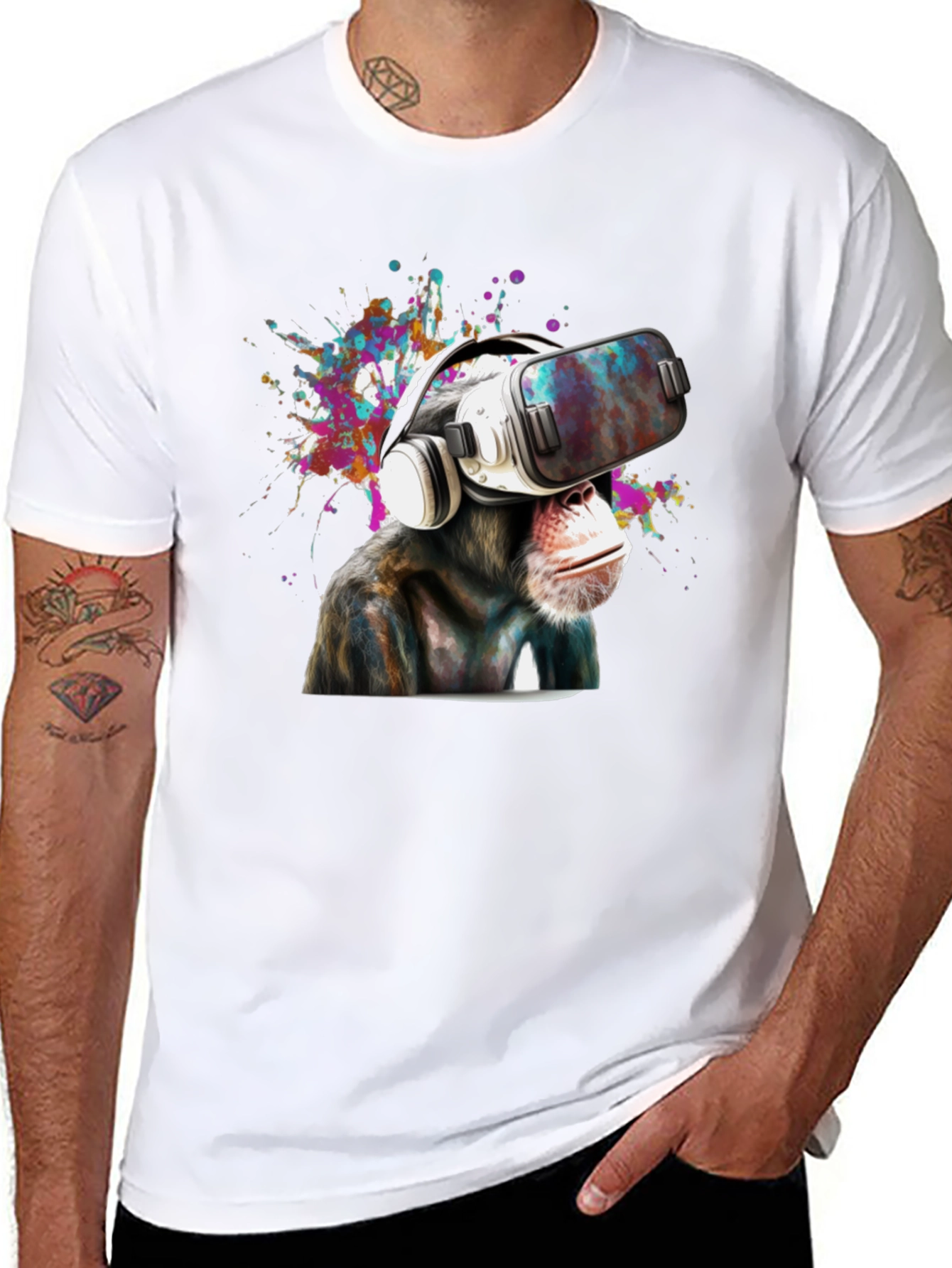 VR Monkey Graphic Tee - Cool Gamer T-Shirt