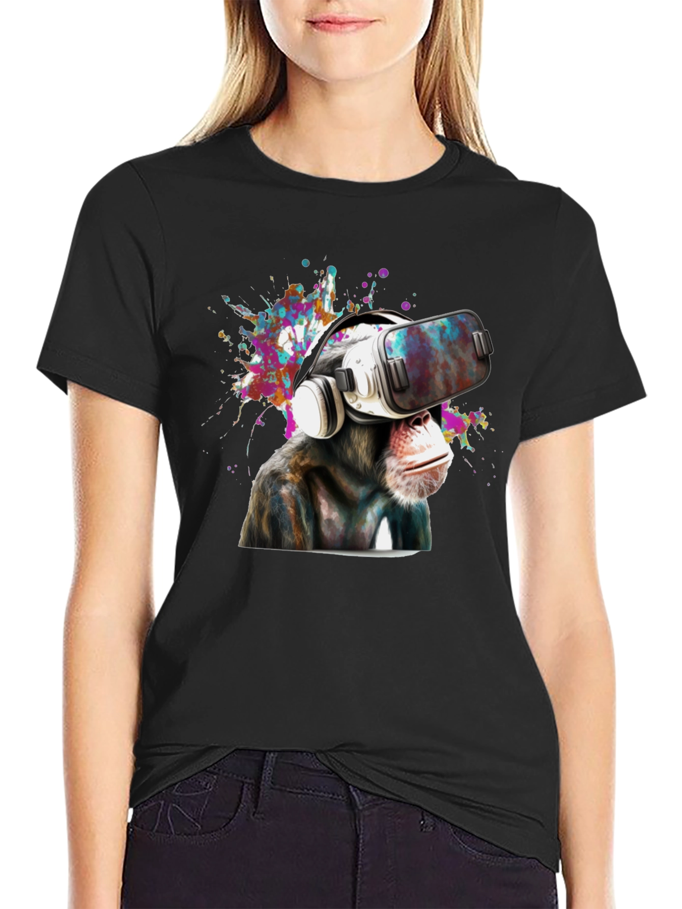 VR Monkey Graphic Tee - Cool Gamer T-Shirt