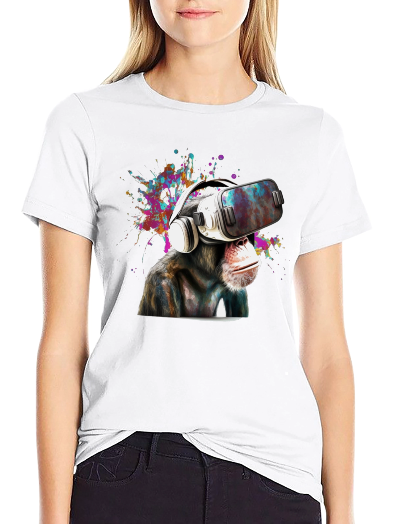 VR Monkey Graphic Tee - Cool Gamer T-Shirt