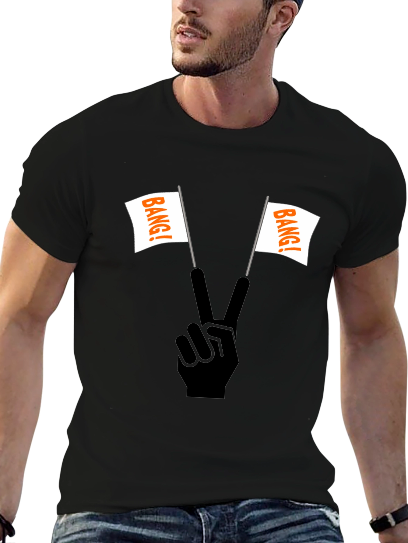 Bang! T-Shirt: Peace Sign with Flags