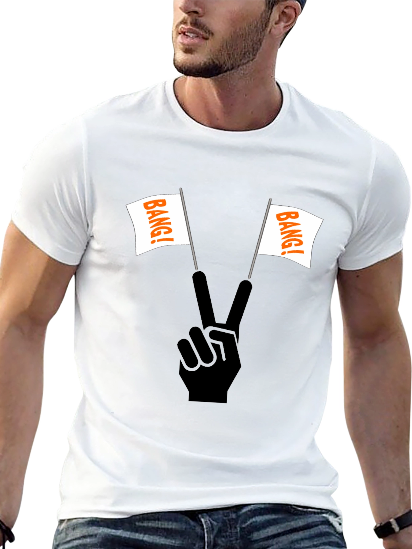 Bang! T-Shirt: Peace Sign with Flags