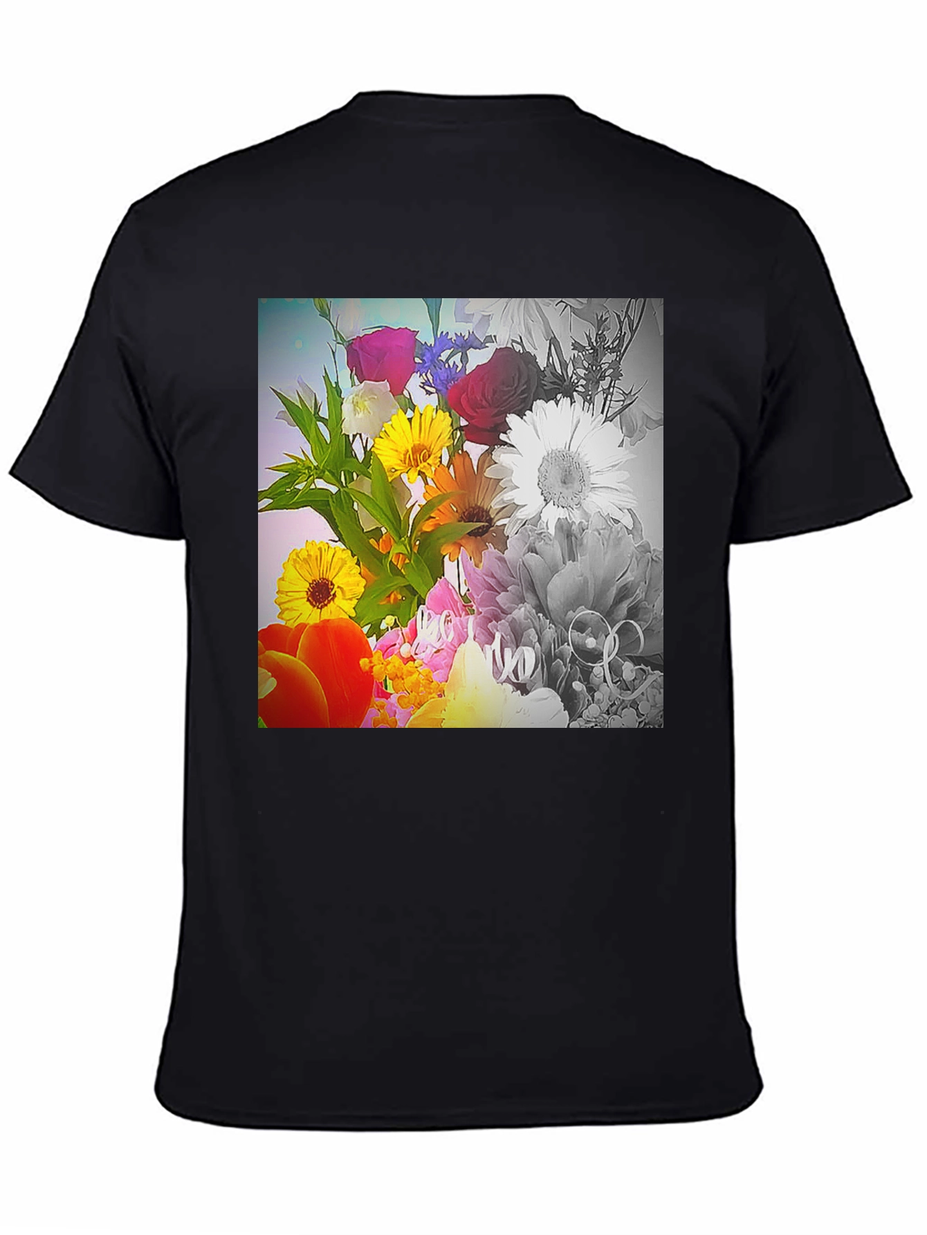 Floral Bouquet Graphic T-Shirt - Vivid Print Tee