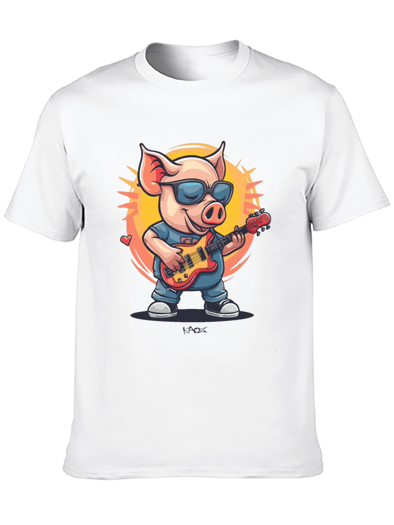 Cool Pig Rocking Guitar T-Shirt