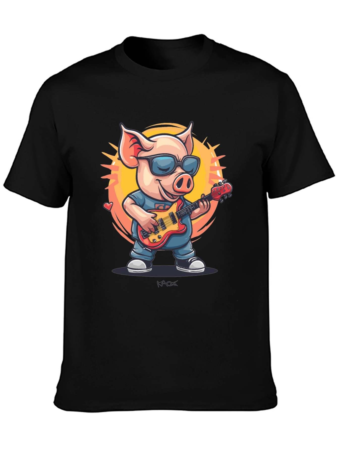 Cool Pig Rocking Guitar T-Shirt